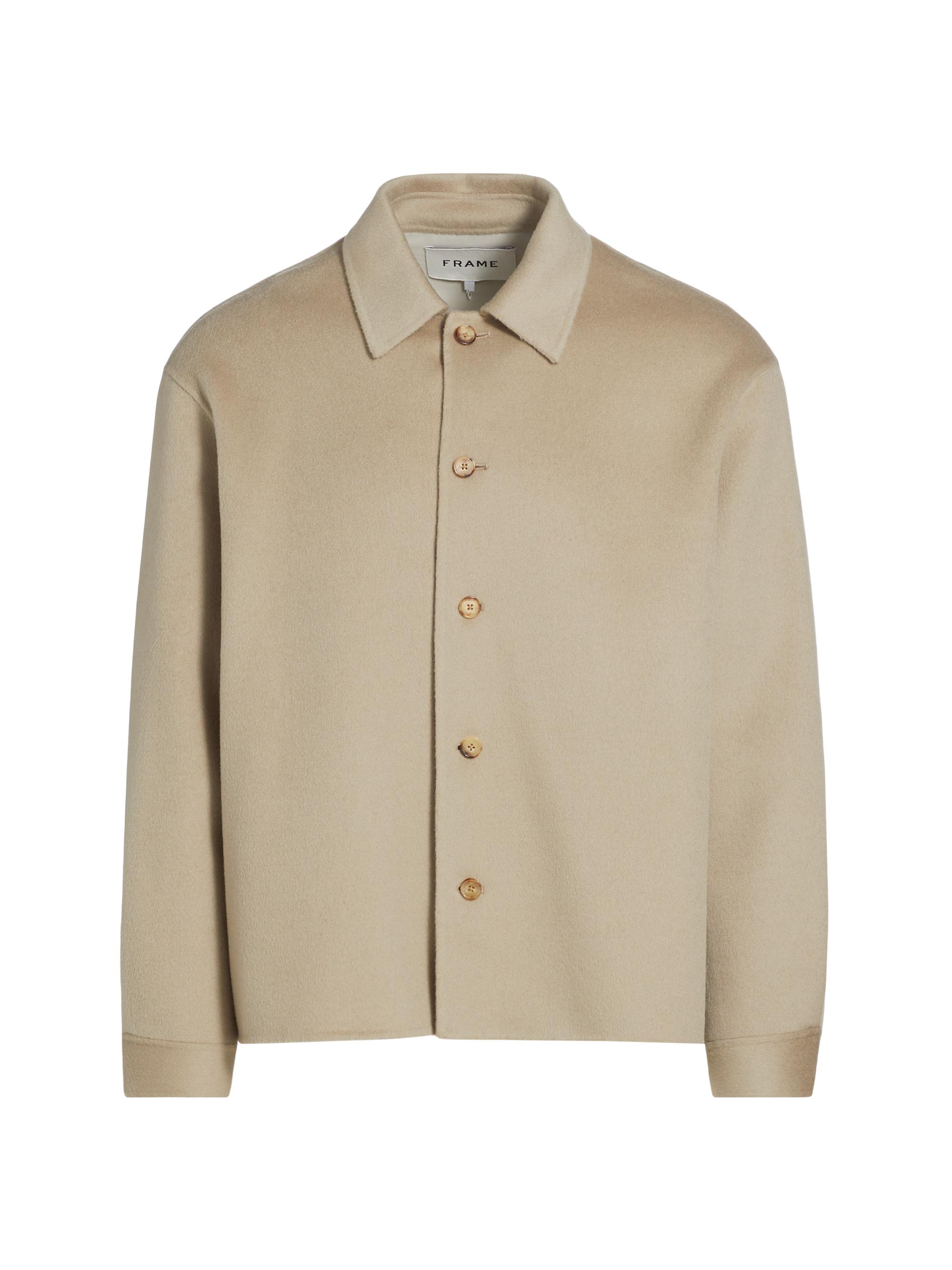 Frame Men's Double-Pocket Wool Overshirt - Dark Taupe