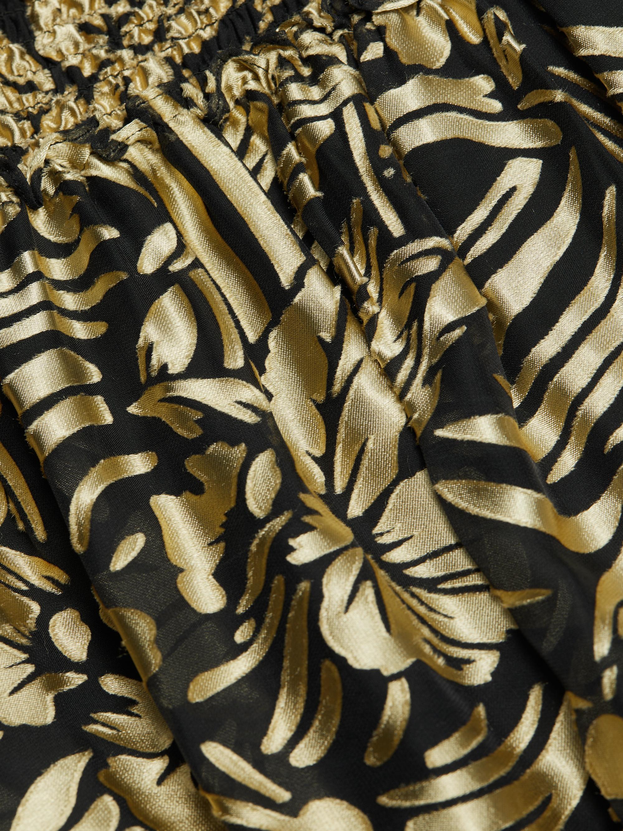 Elie Tahari The Francesca Metallic Burnout Tiered Midi-Dress