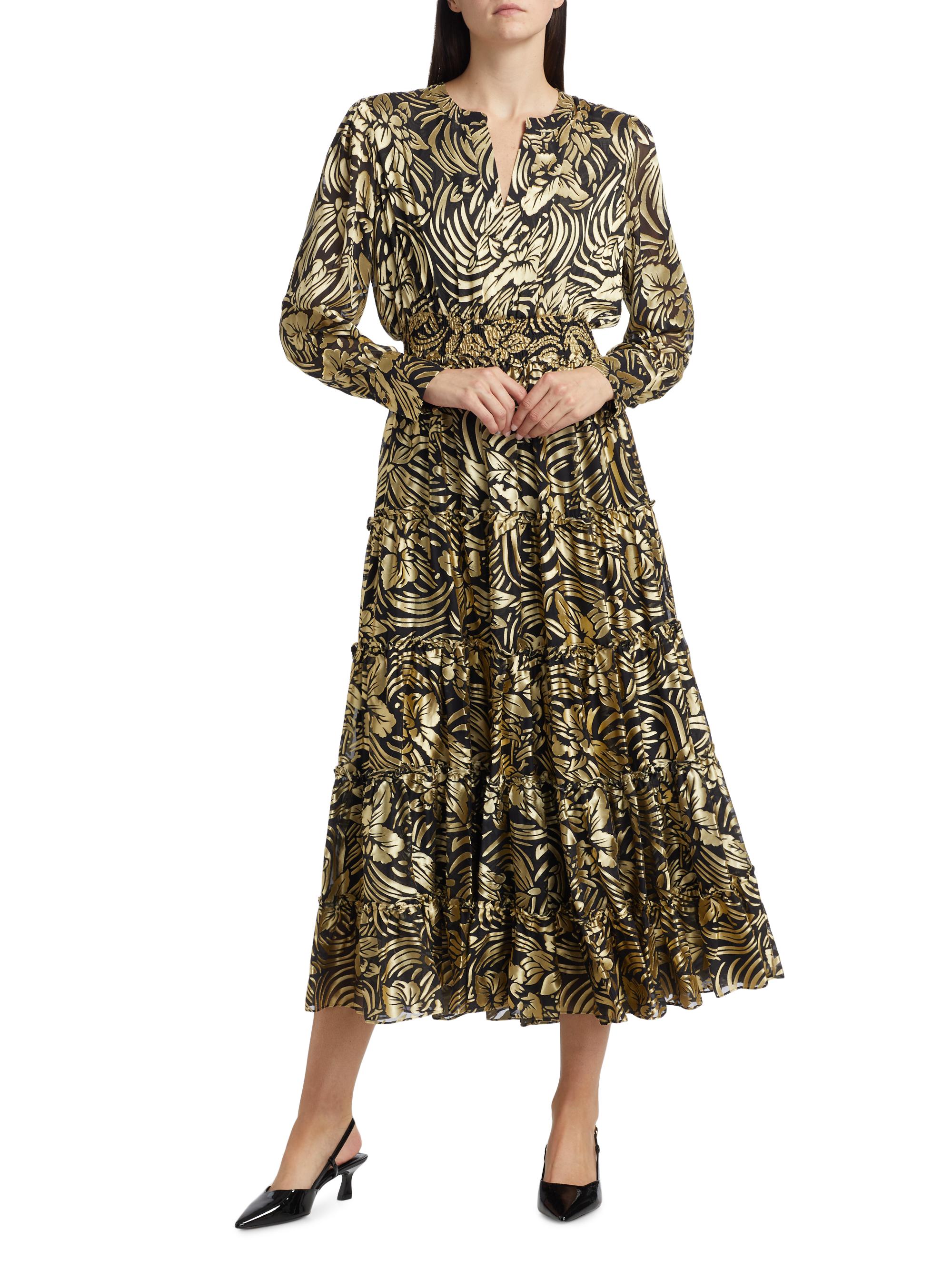 Elie Tahari The Francesca Silk-Blend Midi Dress