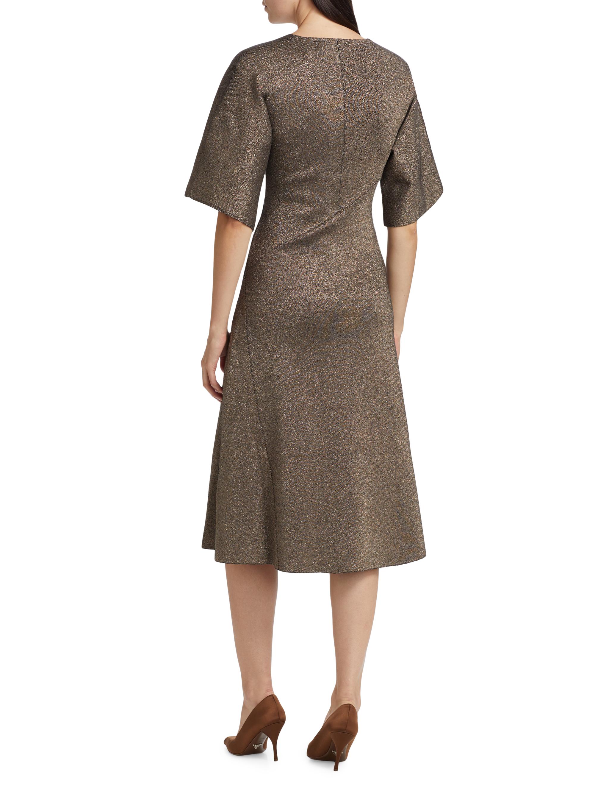 gold color dress for women Sleeve Sign Wrap Dress main image 0