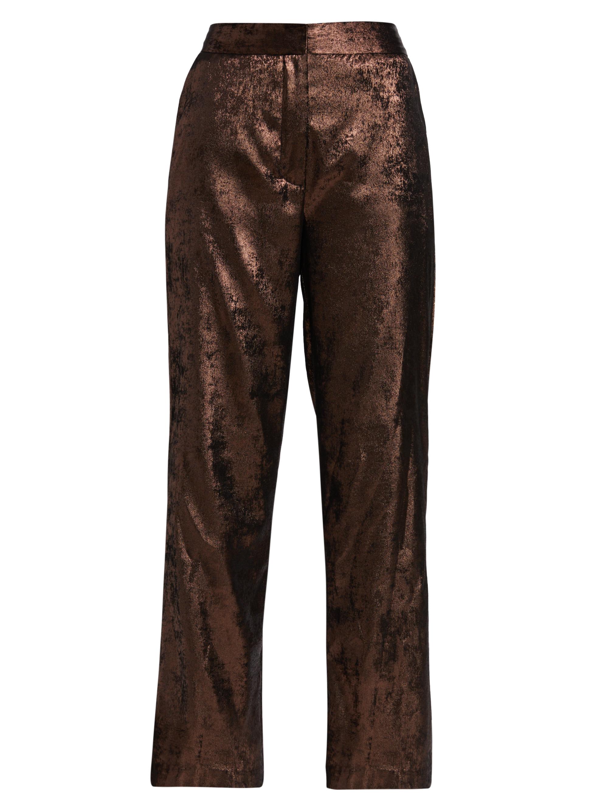 Elie Tahari Women's Hannah Gilded Straight-Leg Trousers - Maroon