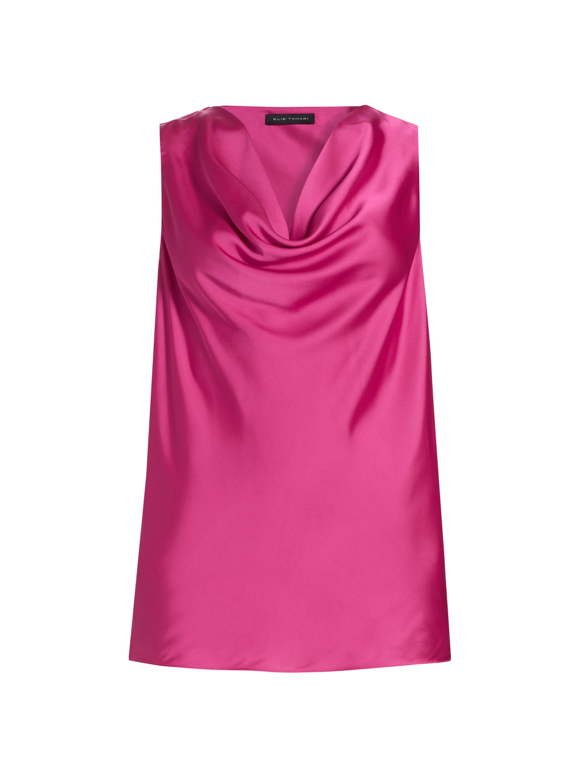 Elie Tahari Women's Jane Cowlneck Cami Tunic - Haute Pink