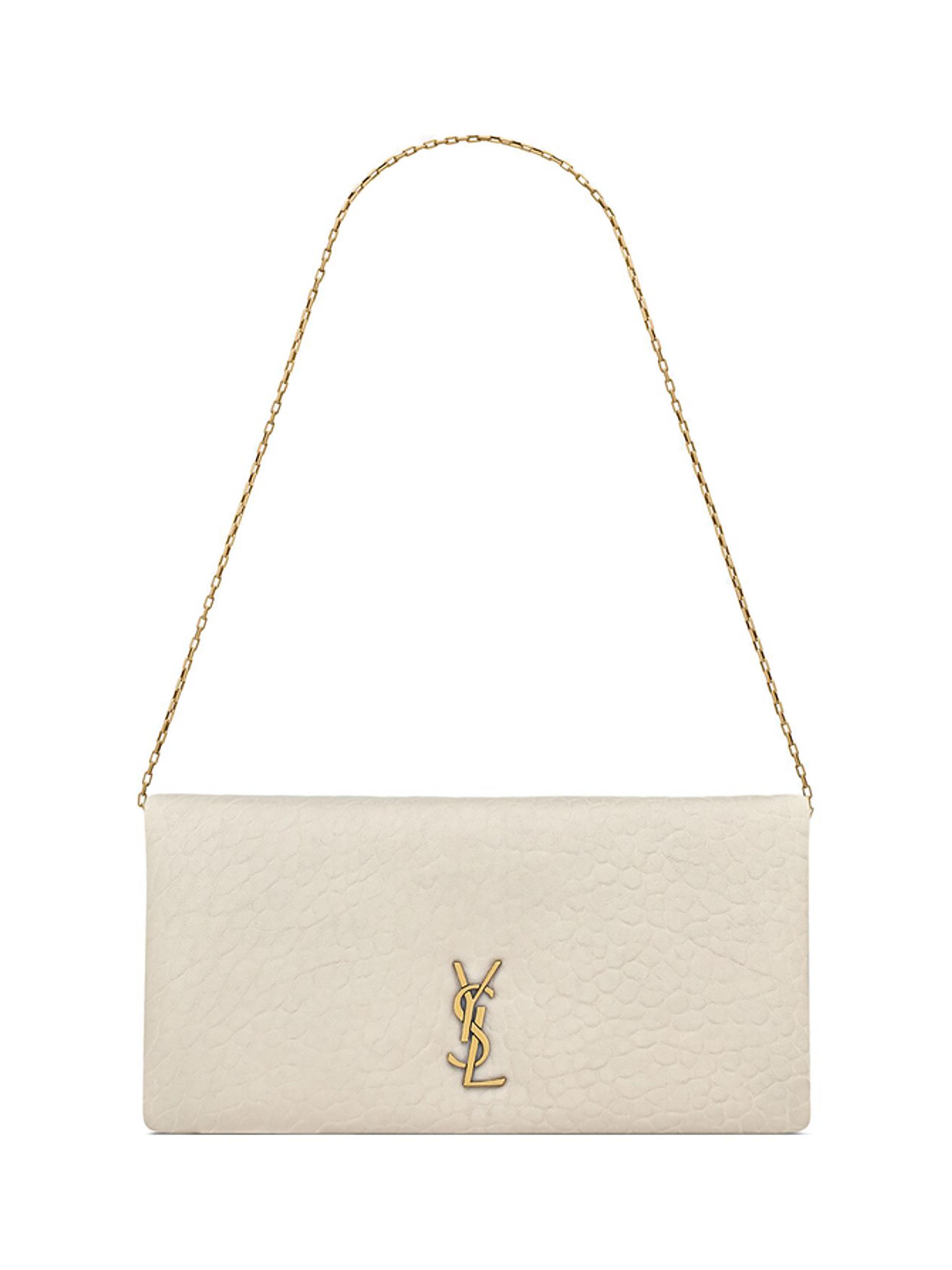 Saint Laurent Women's Calypso Mini Bag in Grained Lambskin - Off White