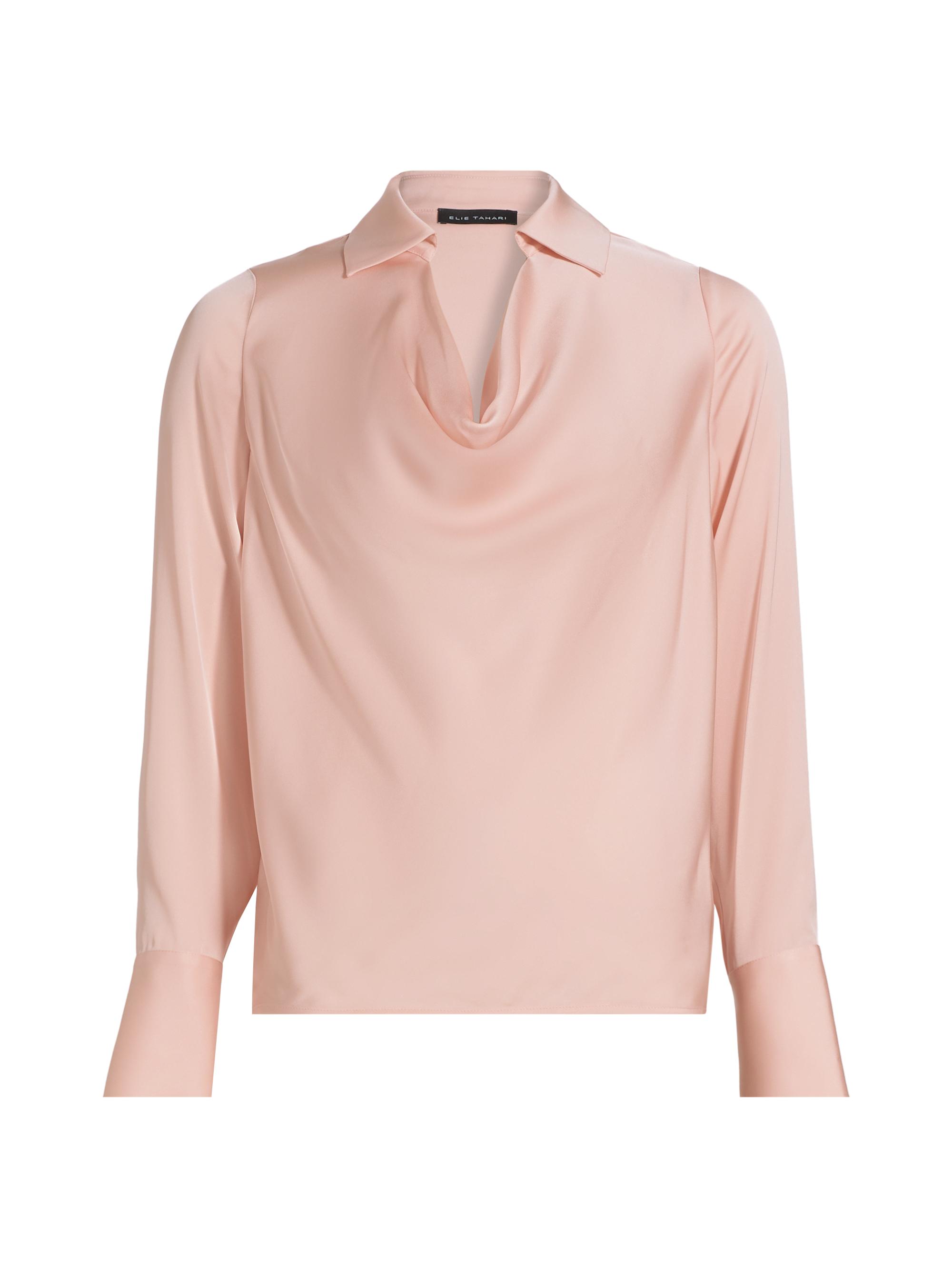 Elie Tahari Women's The Ciaran Draped Blouse - Blush Rose