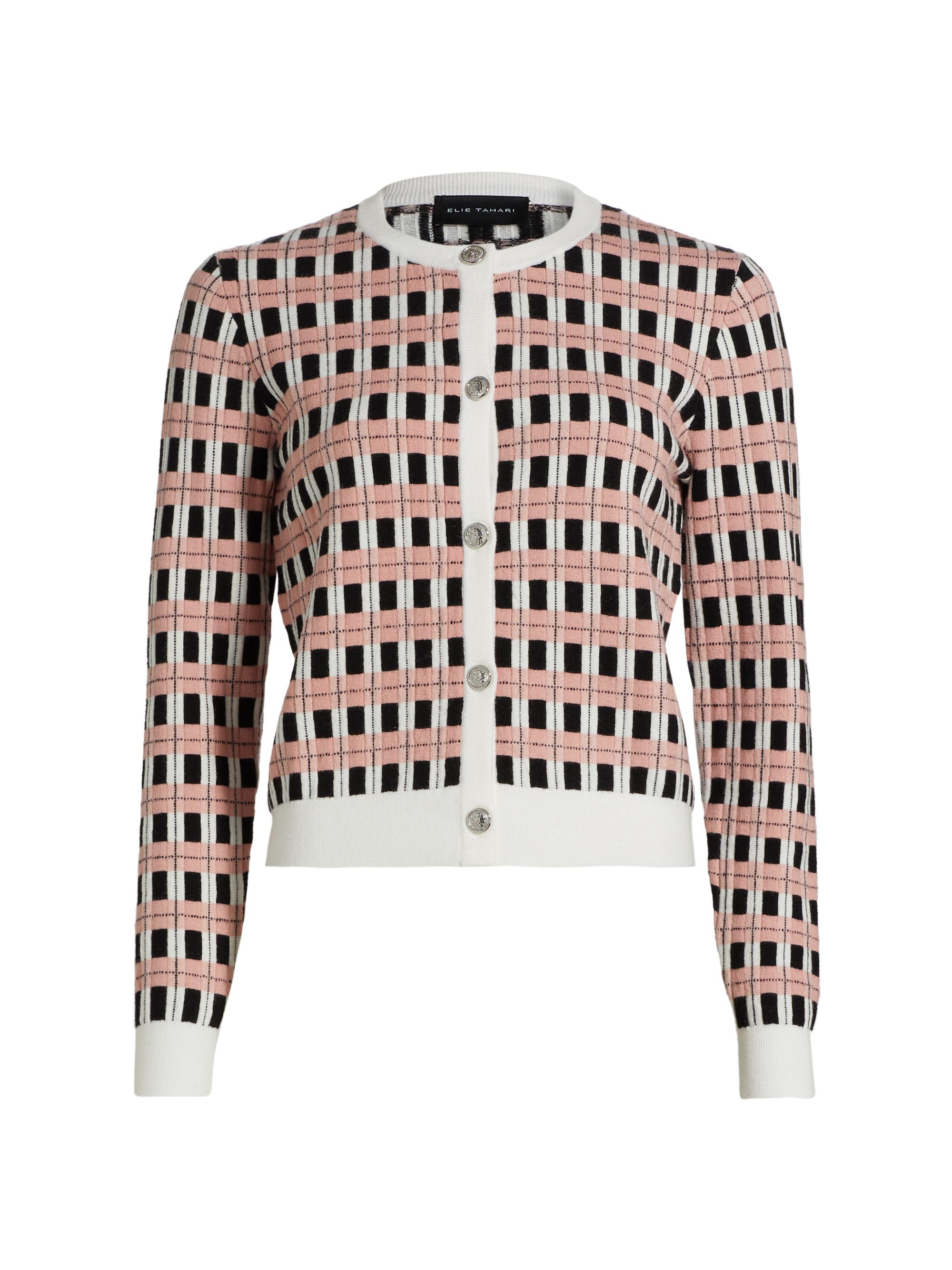 Elie Tahari Women's The Loxley Cardigan - Blush Rose Combo