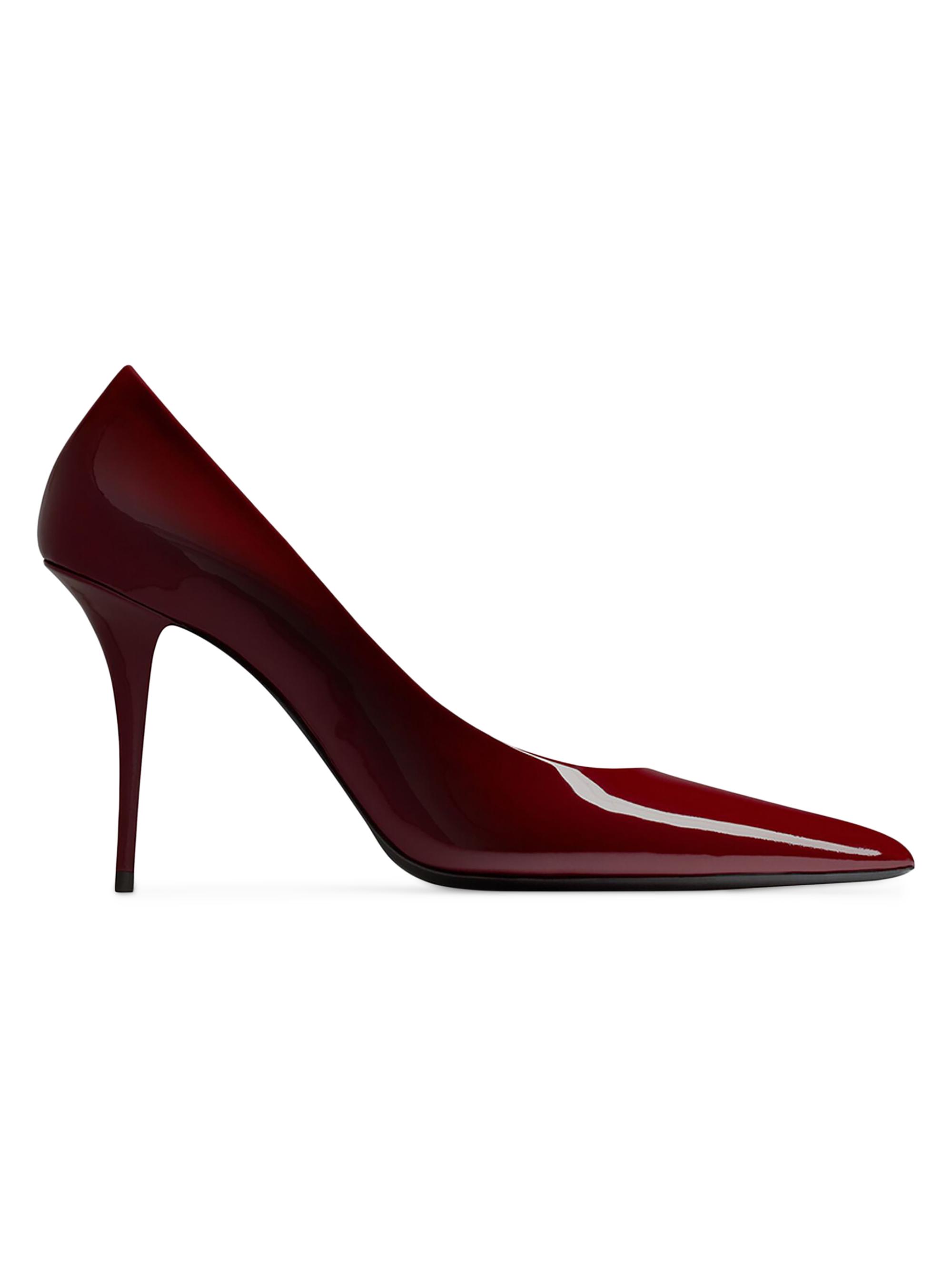 Saint Laurent Women's Norma Pumps in Patent Leather - Burgundy