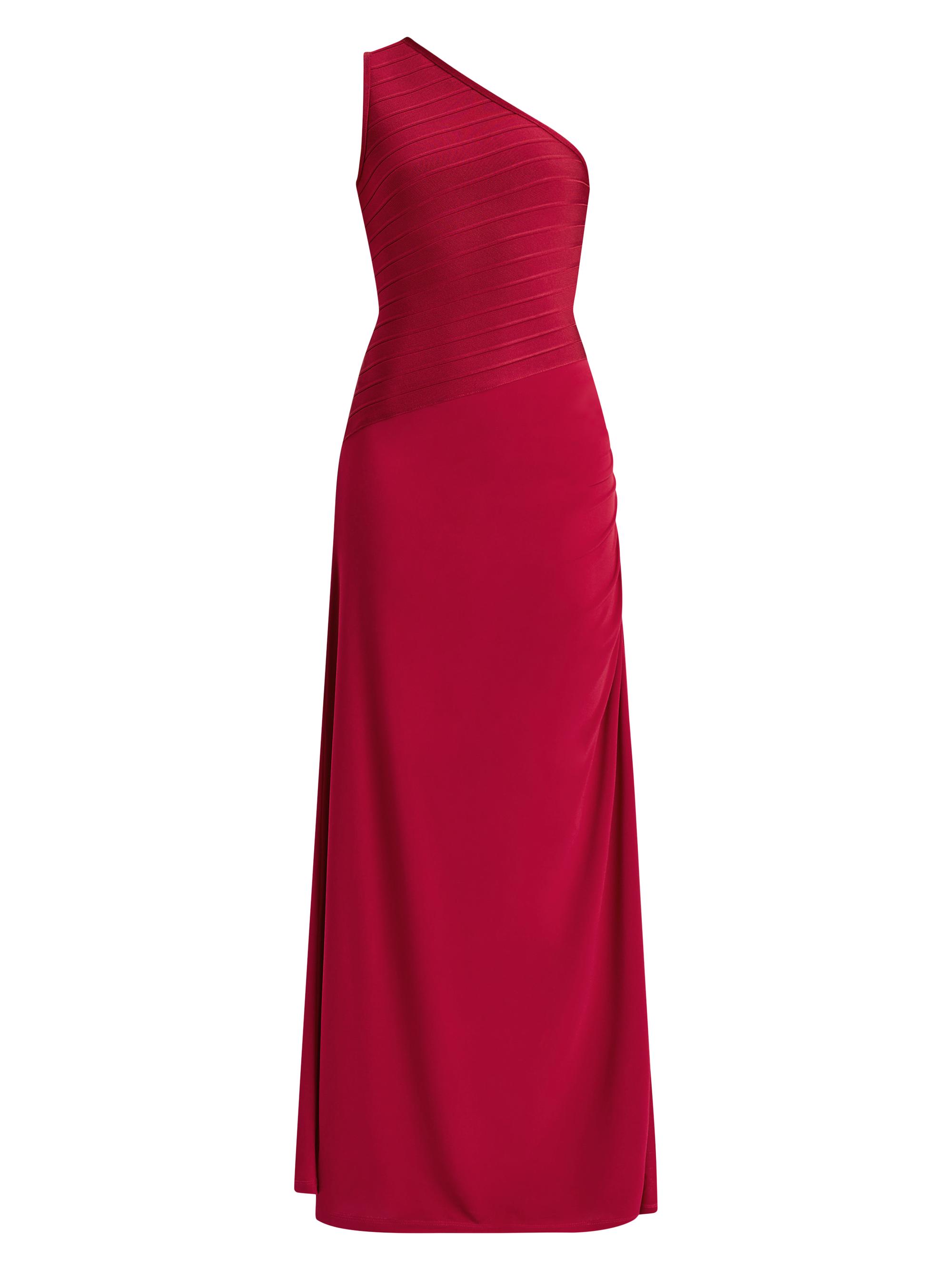 Hervé Léger Women's Camellia Bandage One-Shoulder Gown - Cherry