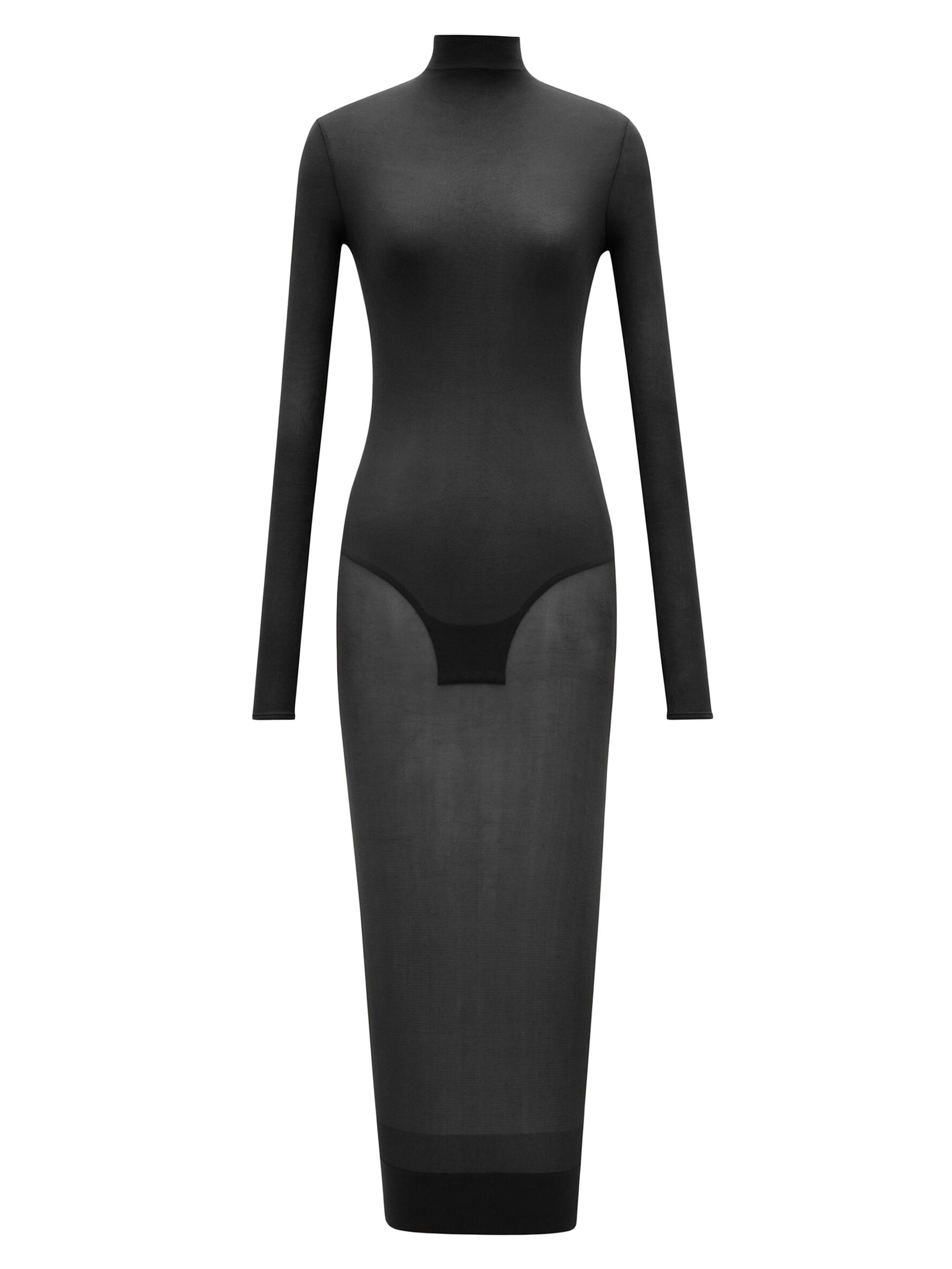 Saint Laurent Women's Turtleneck Dress in Stretch Jersey - Black