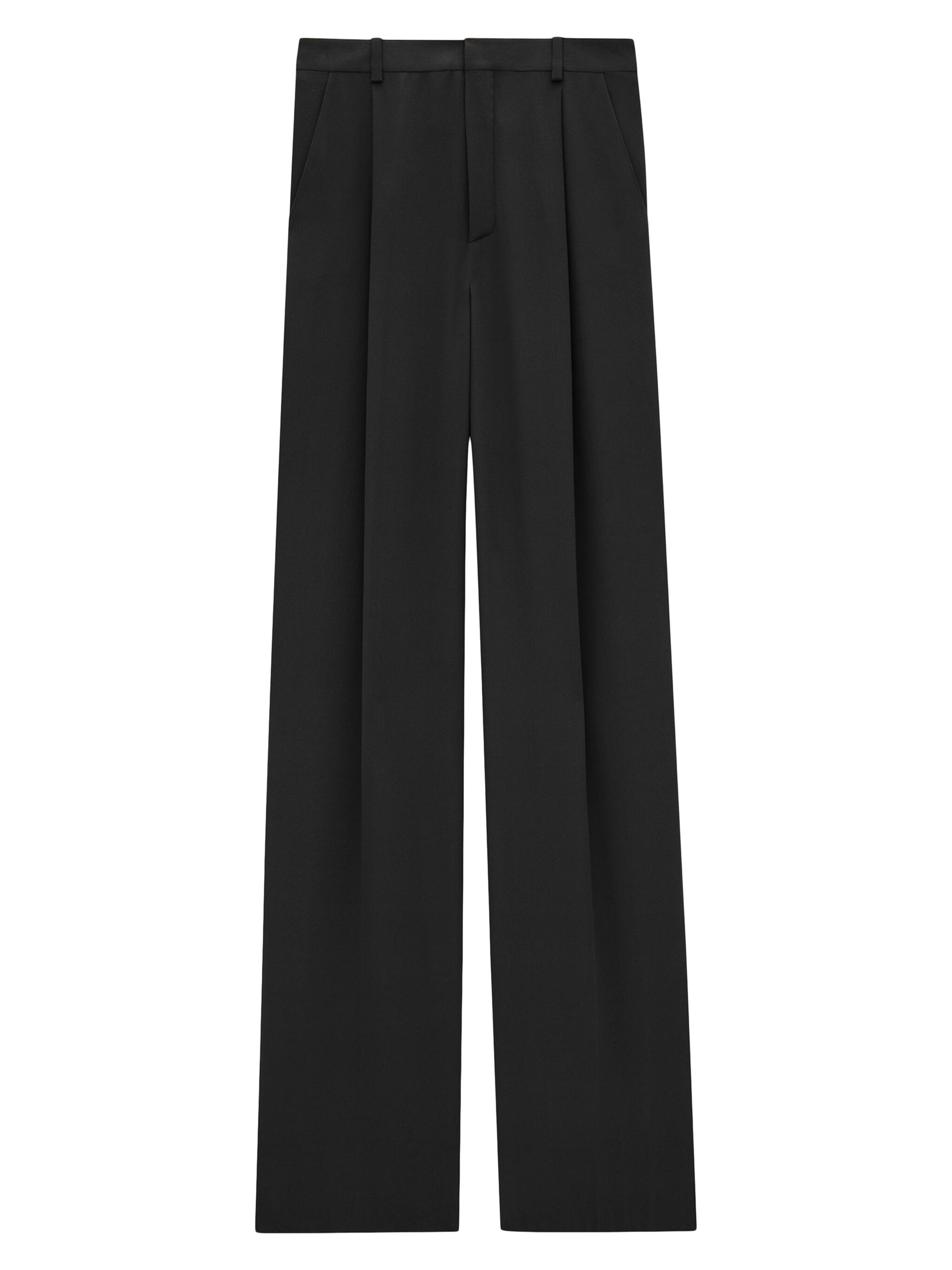 Saint Laurent Women's Pants in Silk Crepe - Black