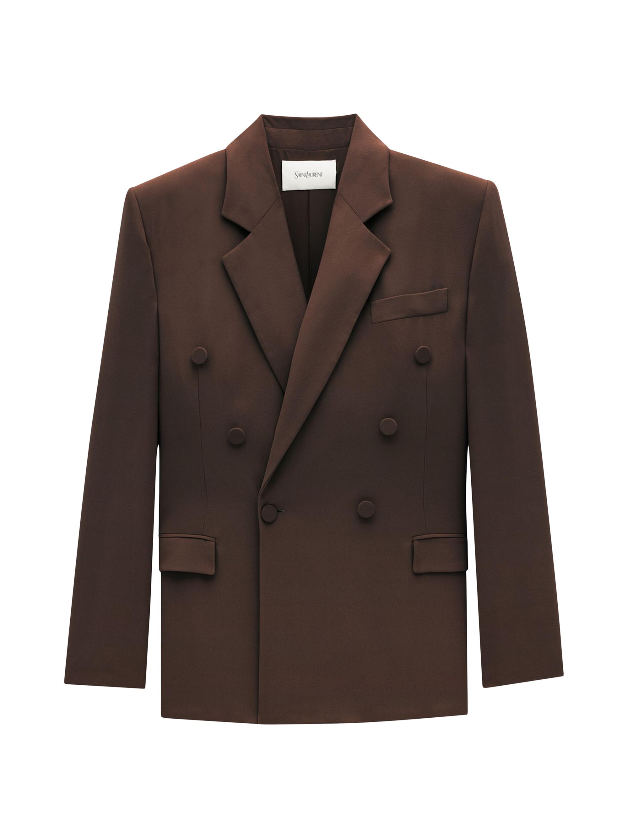 Saint Laurent Women's Jacket in Silk Crepe - Cappuccino