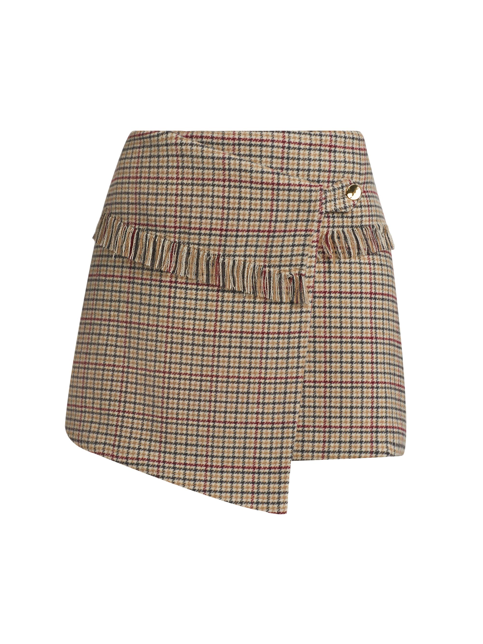 If Only Studio Plaid Wrap Miniskirt | Saks Fifth Avenue