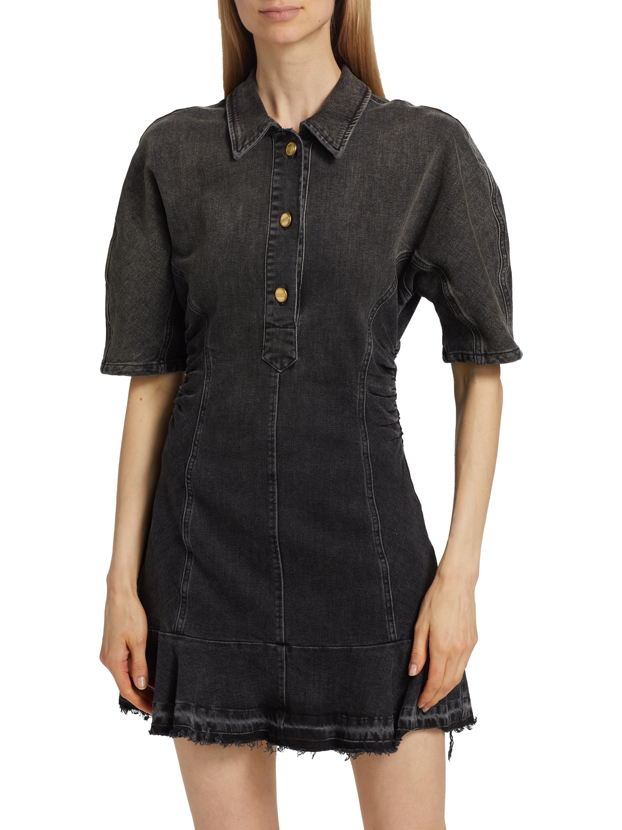 Ganni Tint Edge Denim Mini Shirtdress | Saks Fifth Avenue