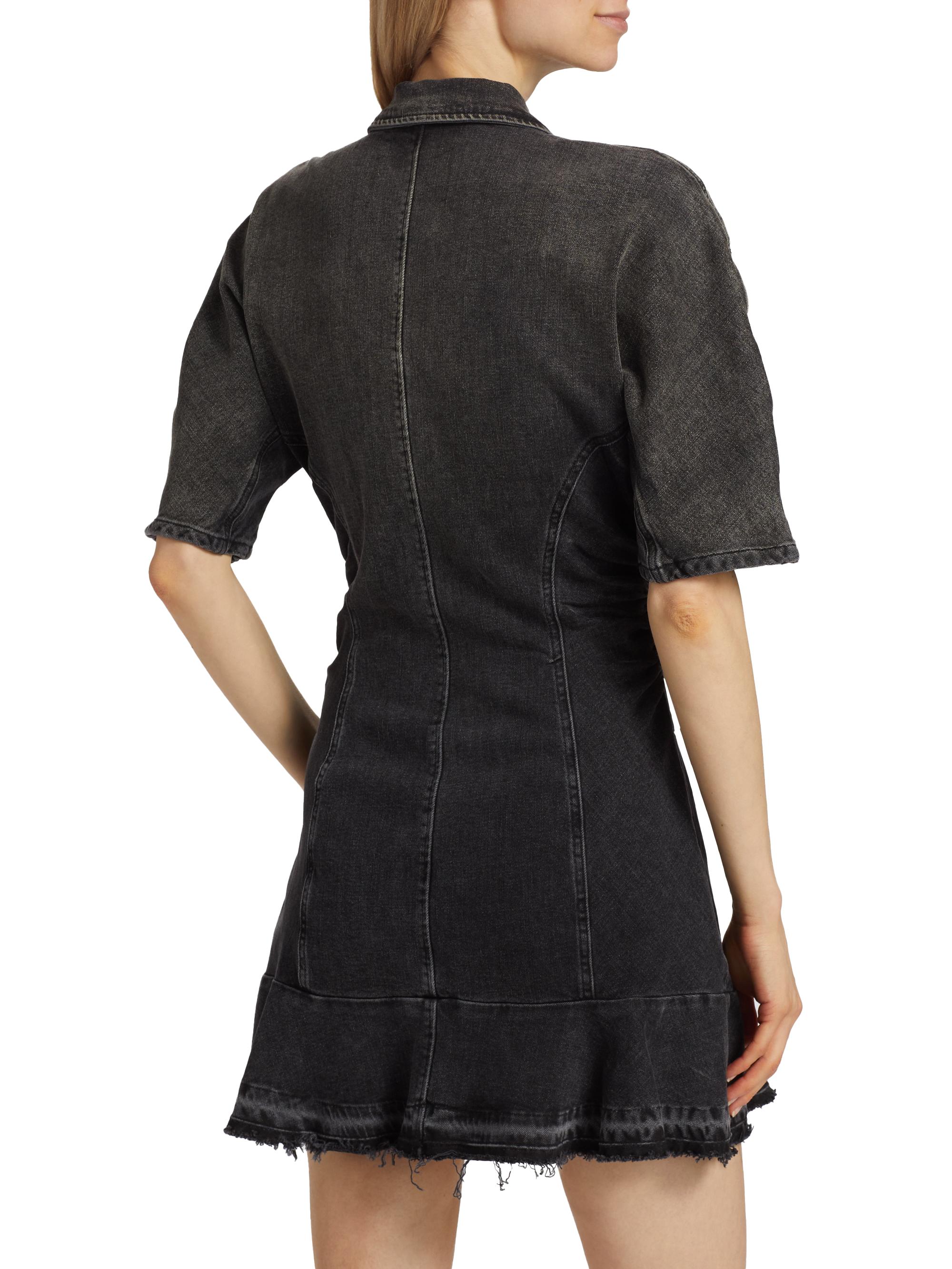 Ganni Tint Edge Denim Mini Shirtdress | Saks Fifth Avenue