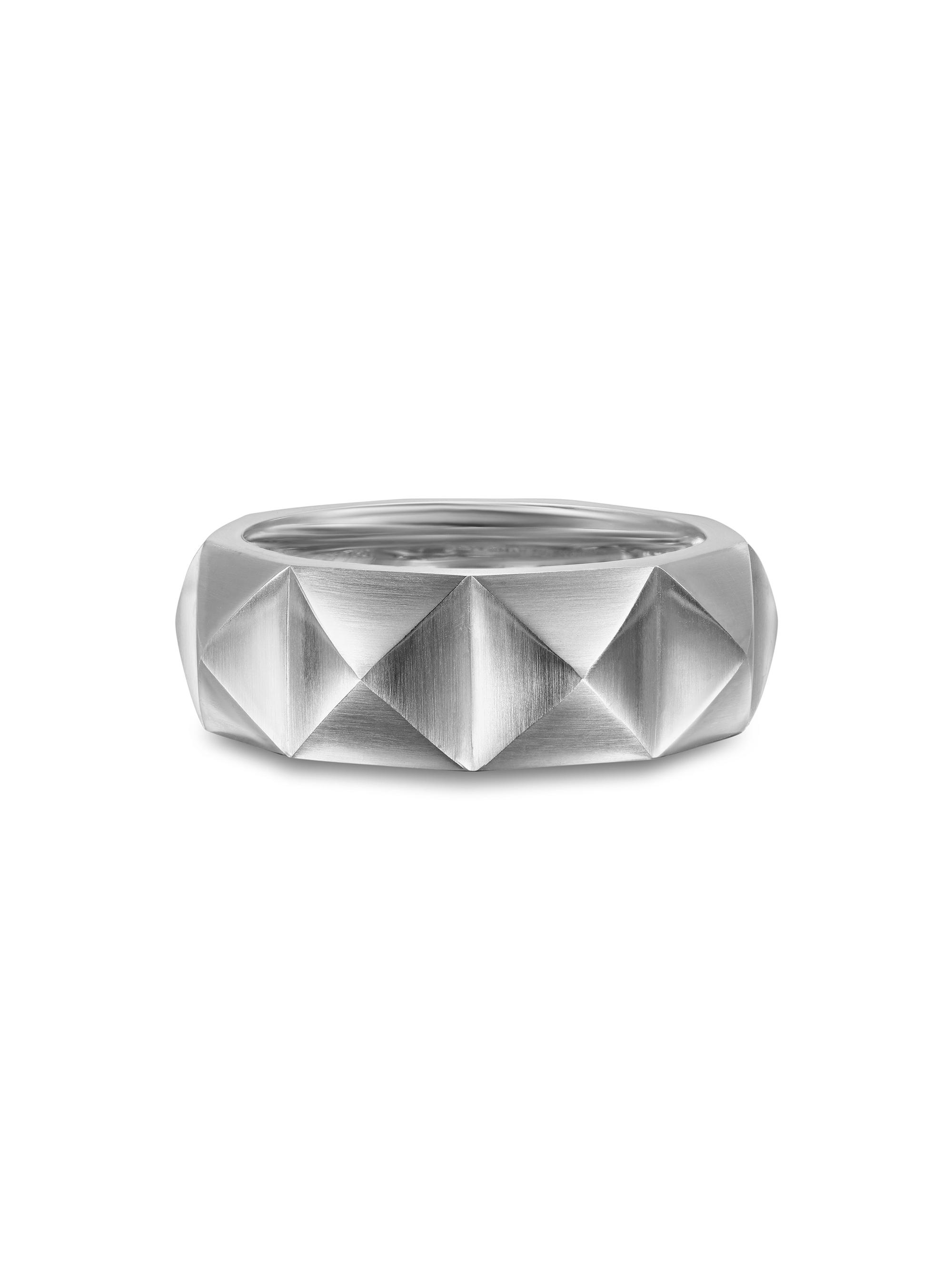 David Yurman Men's Pyramid Band Ring in Sterling Silver, 8MM - Silver