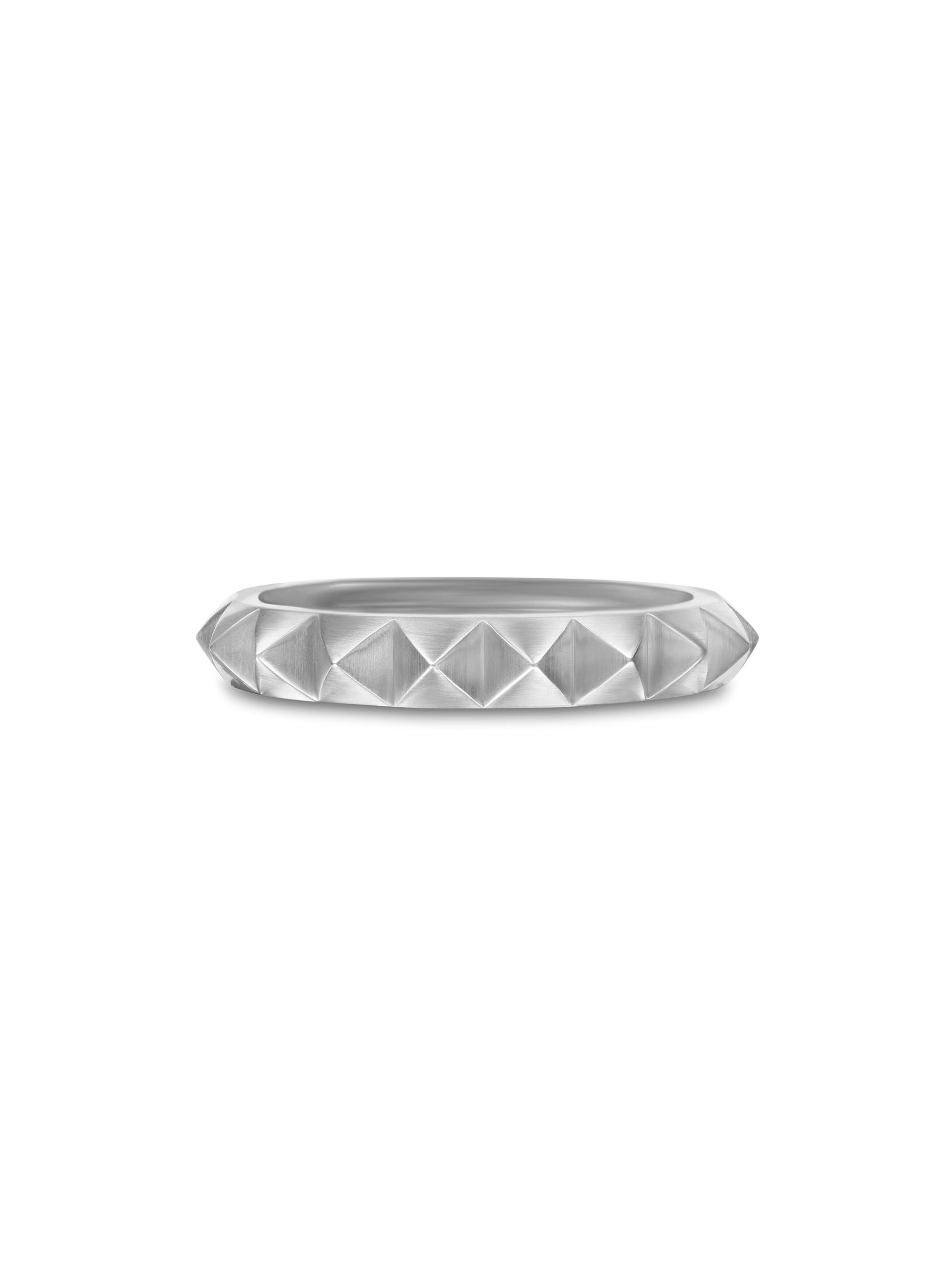 David Yurman Men's Pyramid Band Ring in Sterling Silver, 4MM - Silver