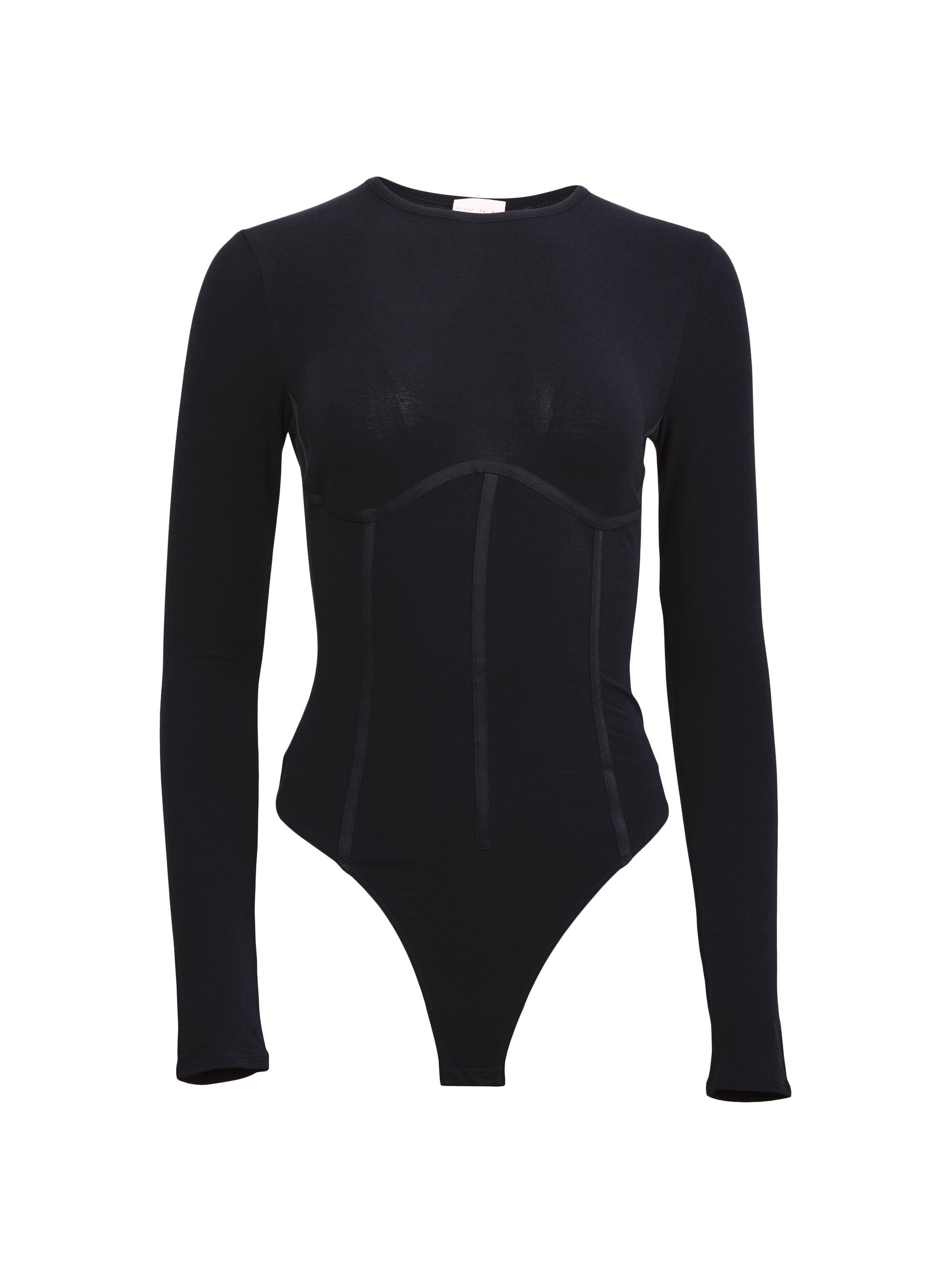 Fleur du Mal Women's Cotton T-Shirt Bodysuit - Black