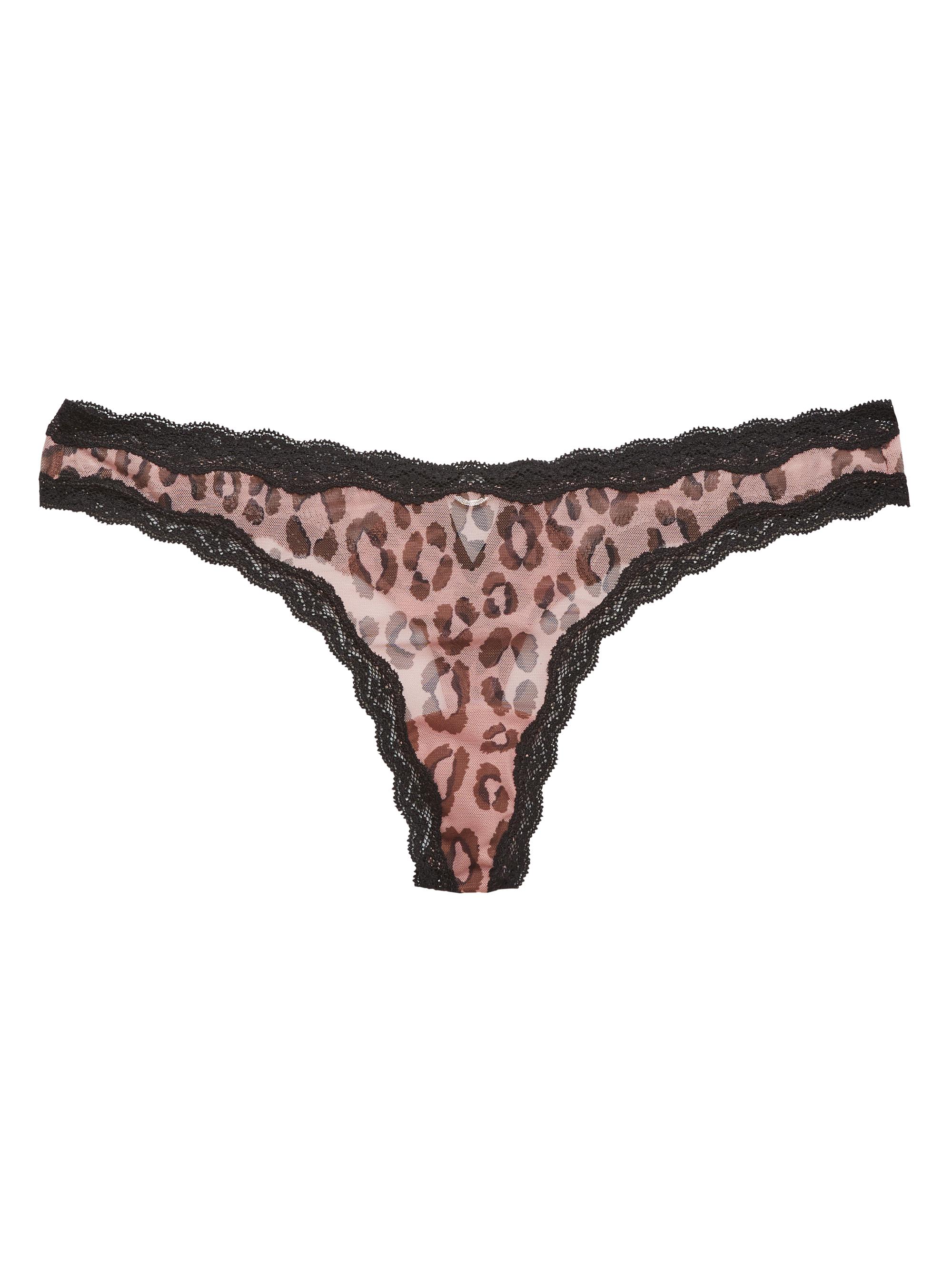 Fleur du Mal Women's Leopard Sheer Tulle Thong - Leopard Print