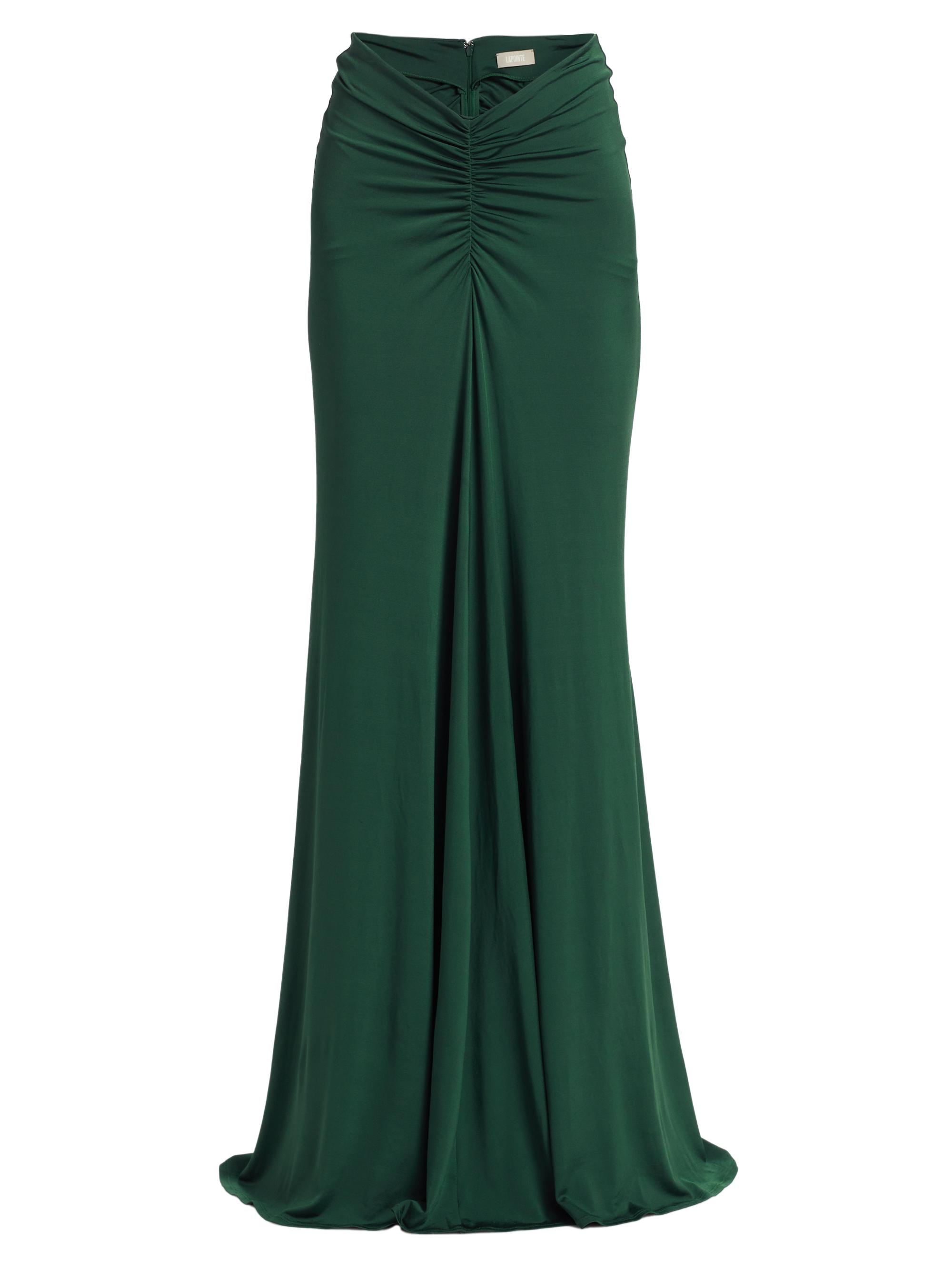 LaPointe Women's Ruched Jersey Maxi-Skirt - Forest