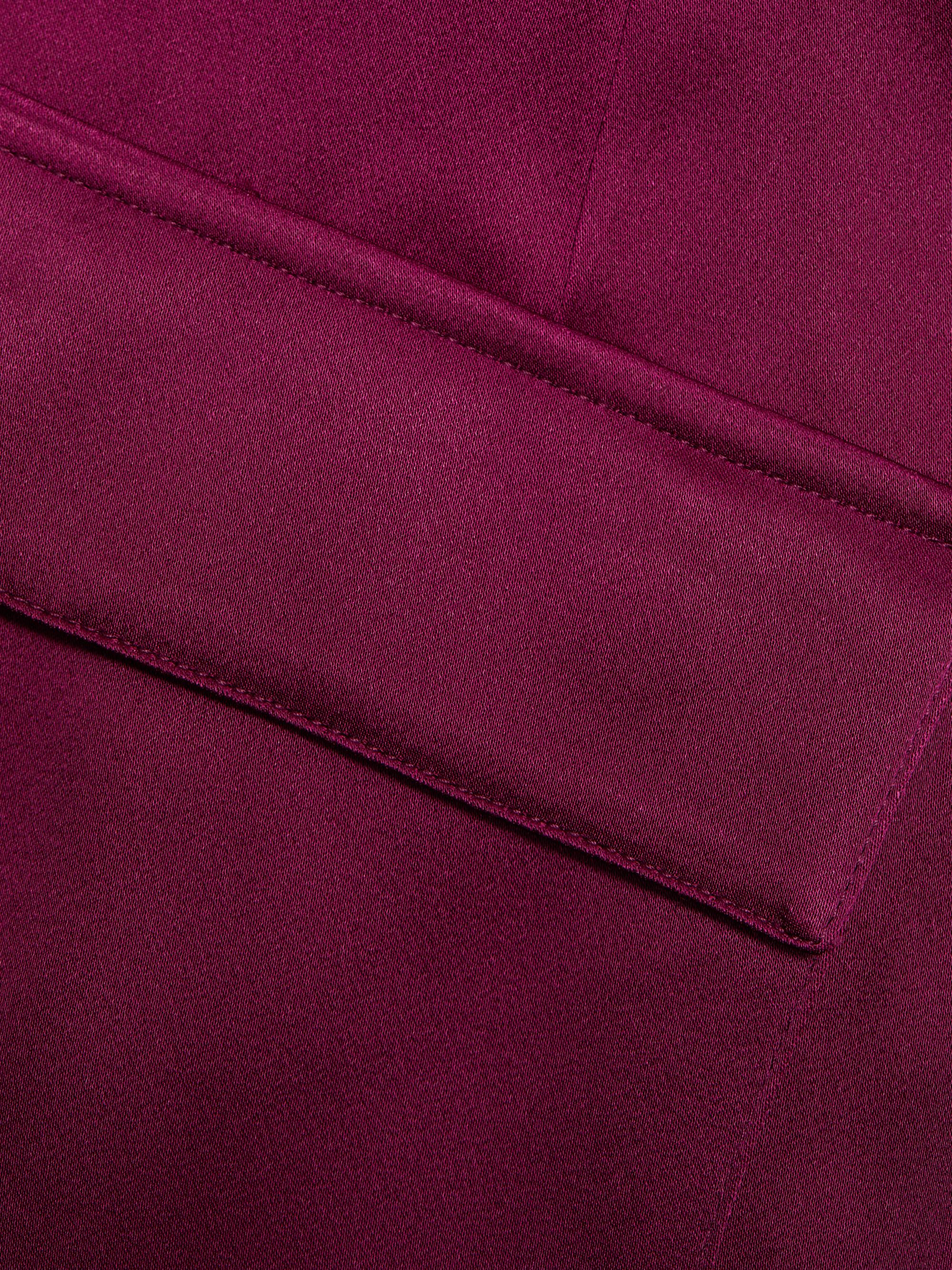 LaPointe Women's Relaxed Pleated Satin Pants - Berry | Thumbnail 7