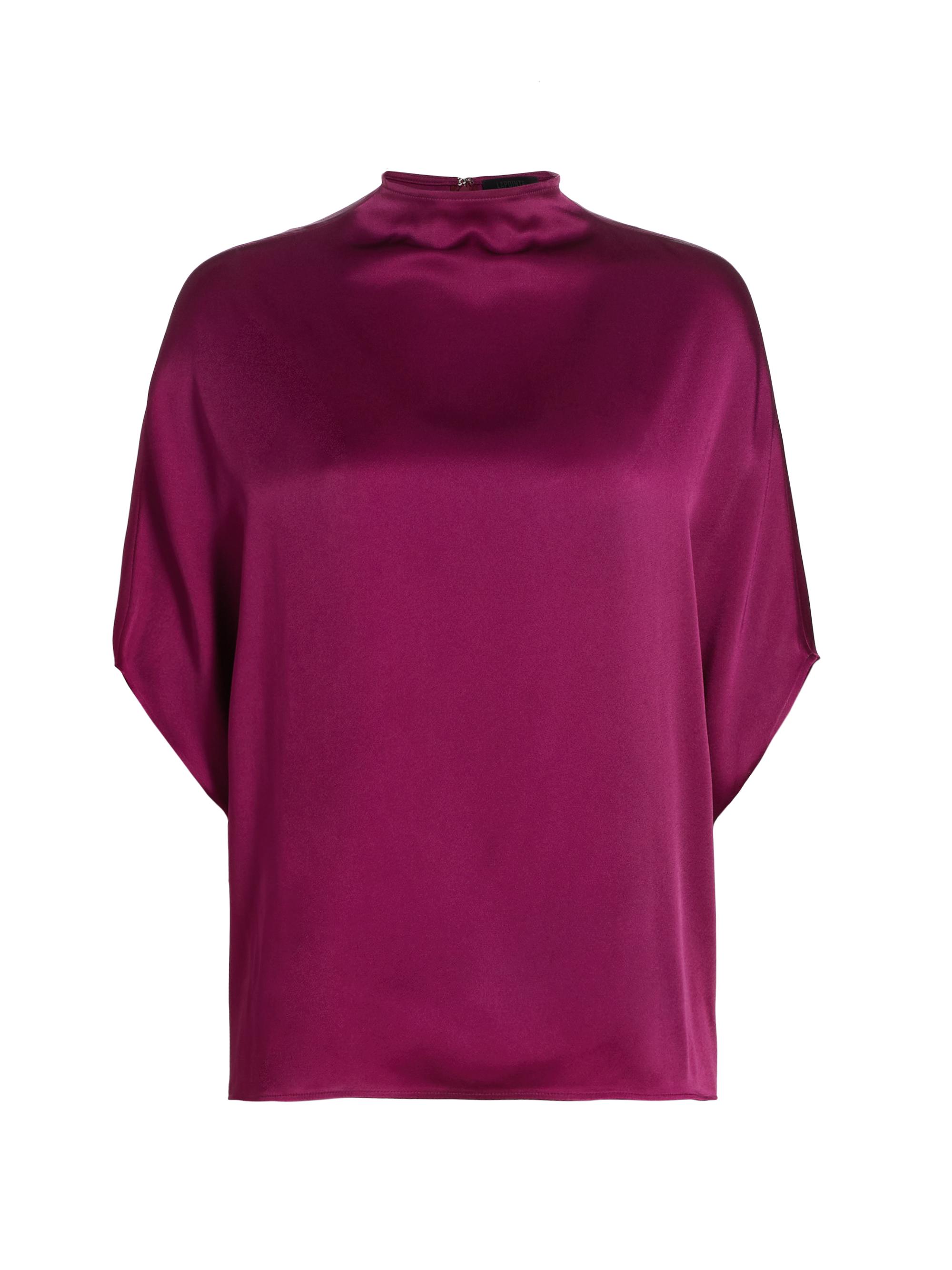LaPointe Women's Satin Cape T-Shirt - Berry