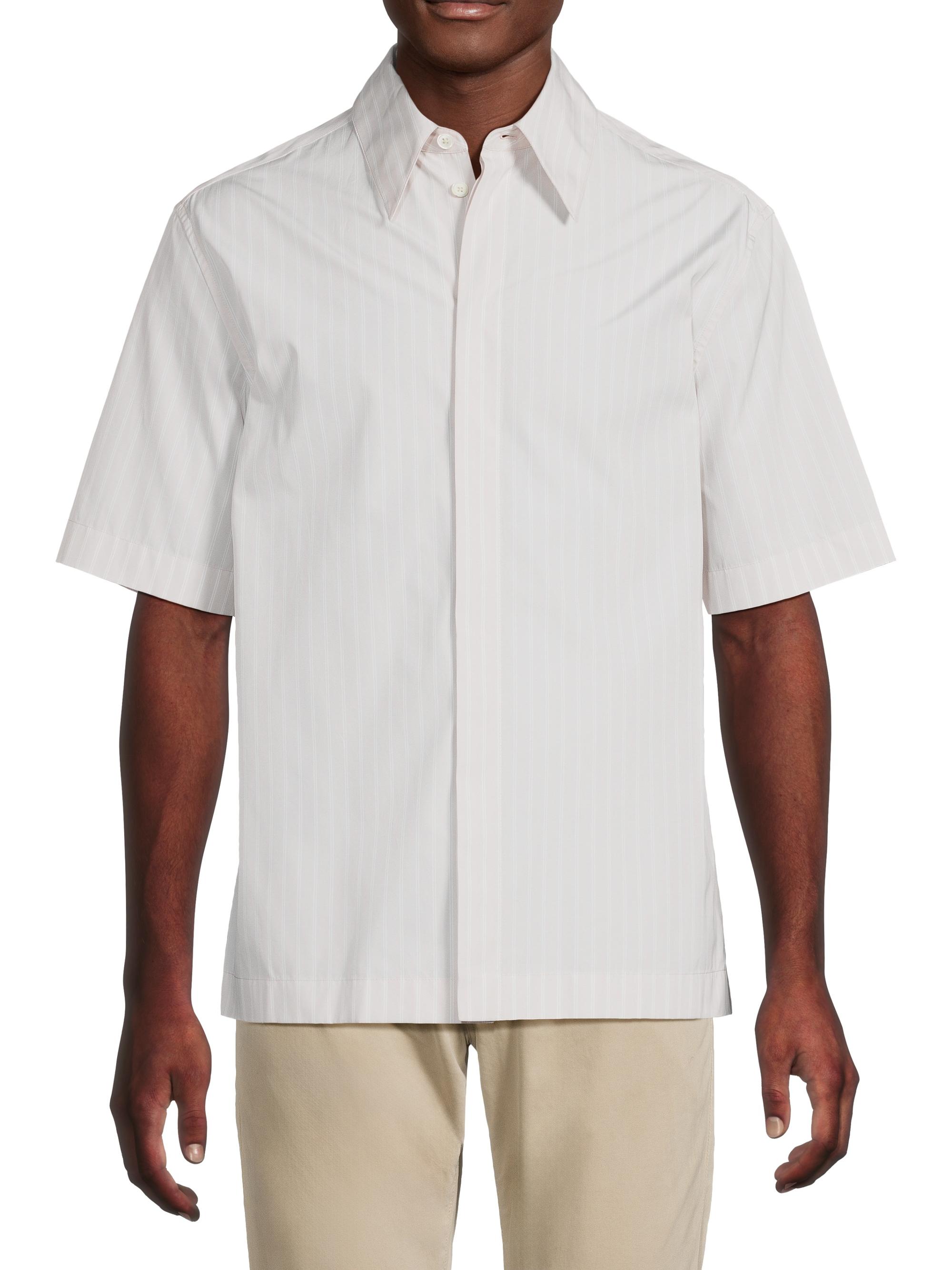 JIL SANDER コットンシャツ made in Italy Jil Sander Men's Logo Embroidered Cotton Shirt () IFCHIC.COM