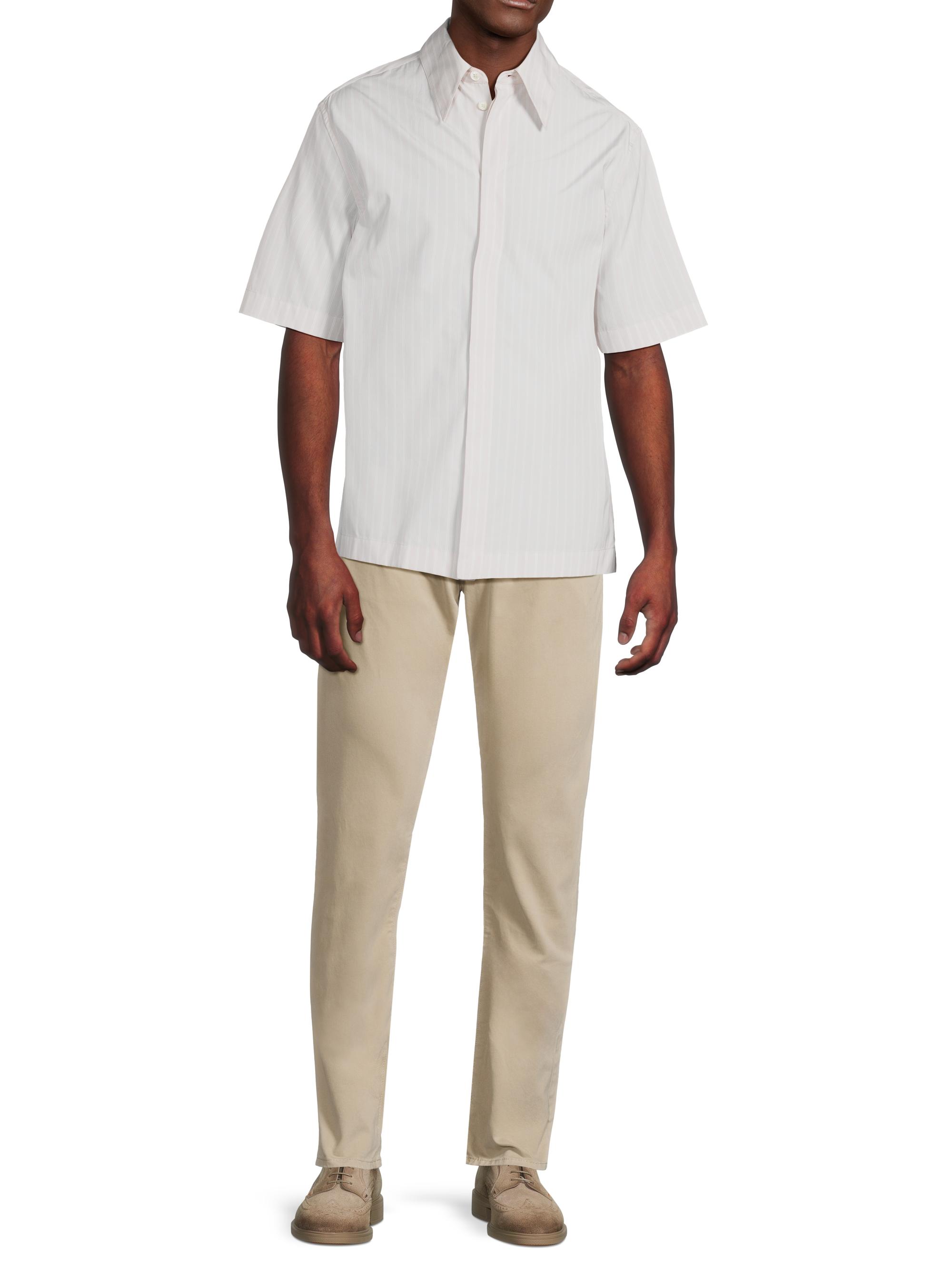 Jil Sander Striped Cotton Button-Front Short-Sleeve Shirt