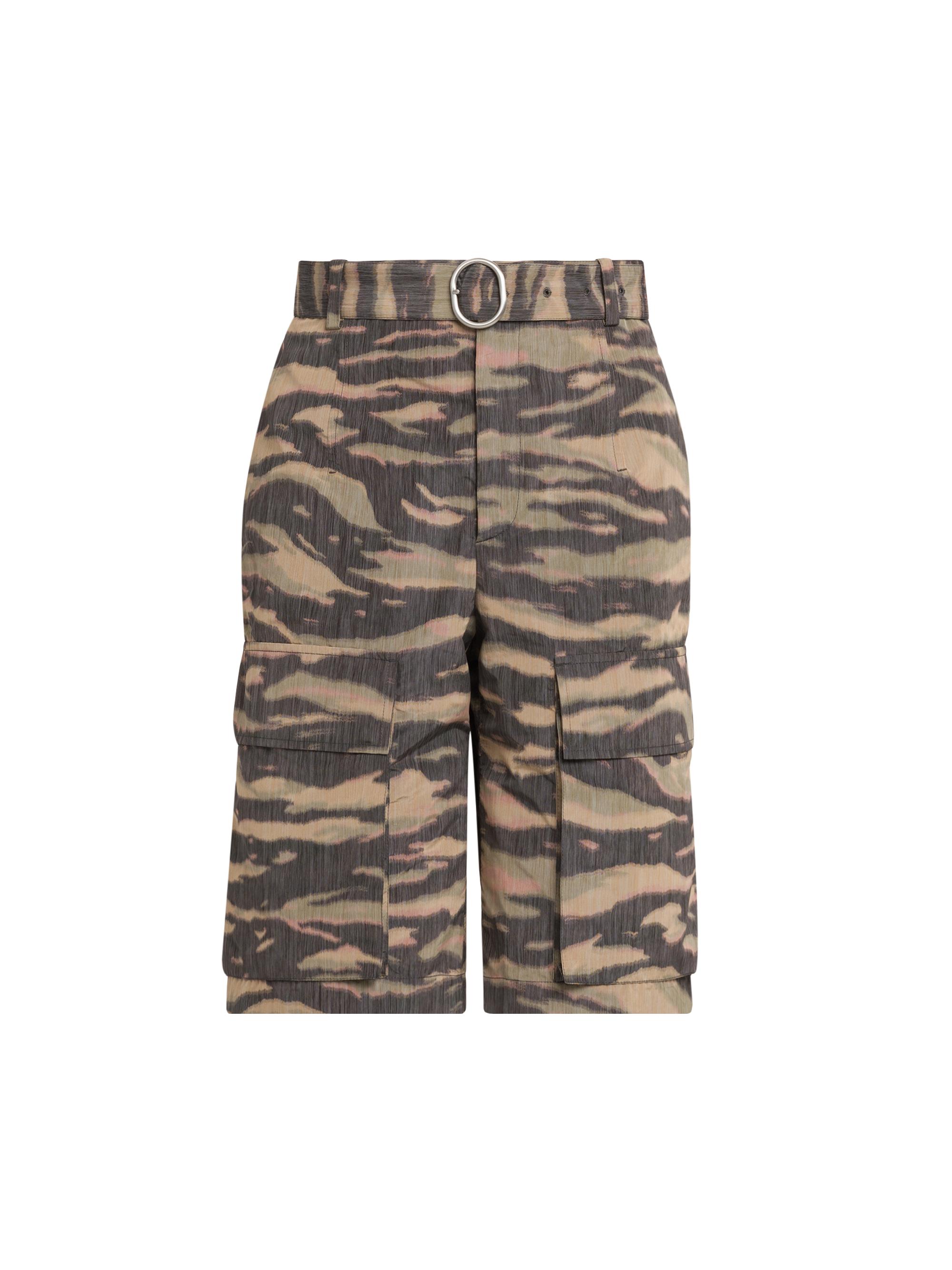 Jil Sander Men's Camouflage Belted Shorts - Camouflage