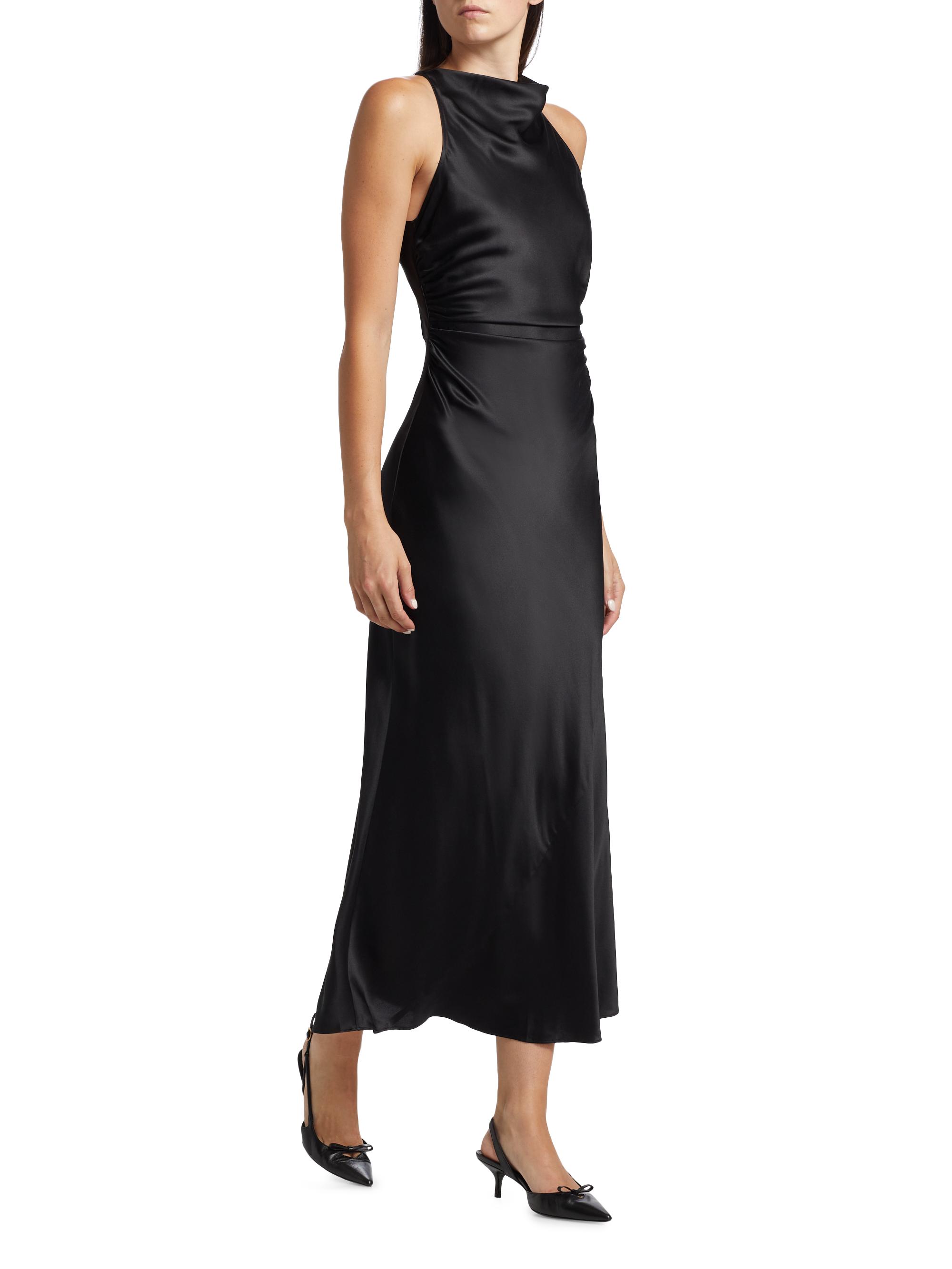 petites casette silk dress Black Reformation Casette Silk Dress by Reformation