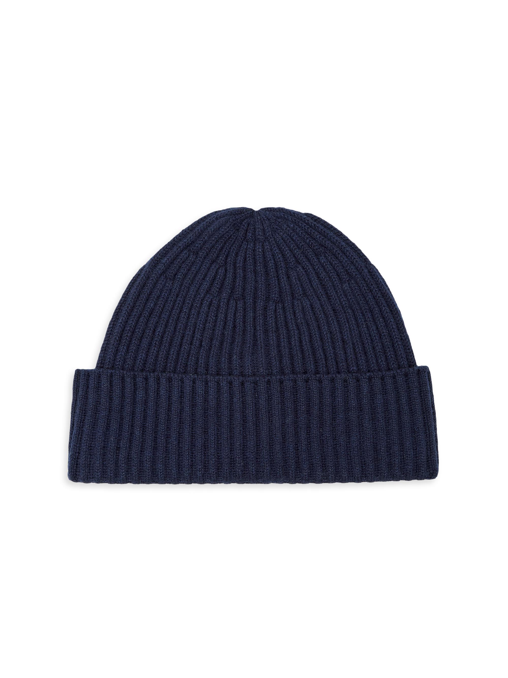 Brunello Cucinelli Men's Cashmere English Rib Double Knit Beanie - Marine