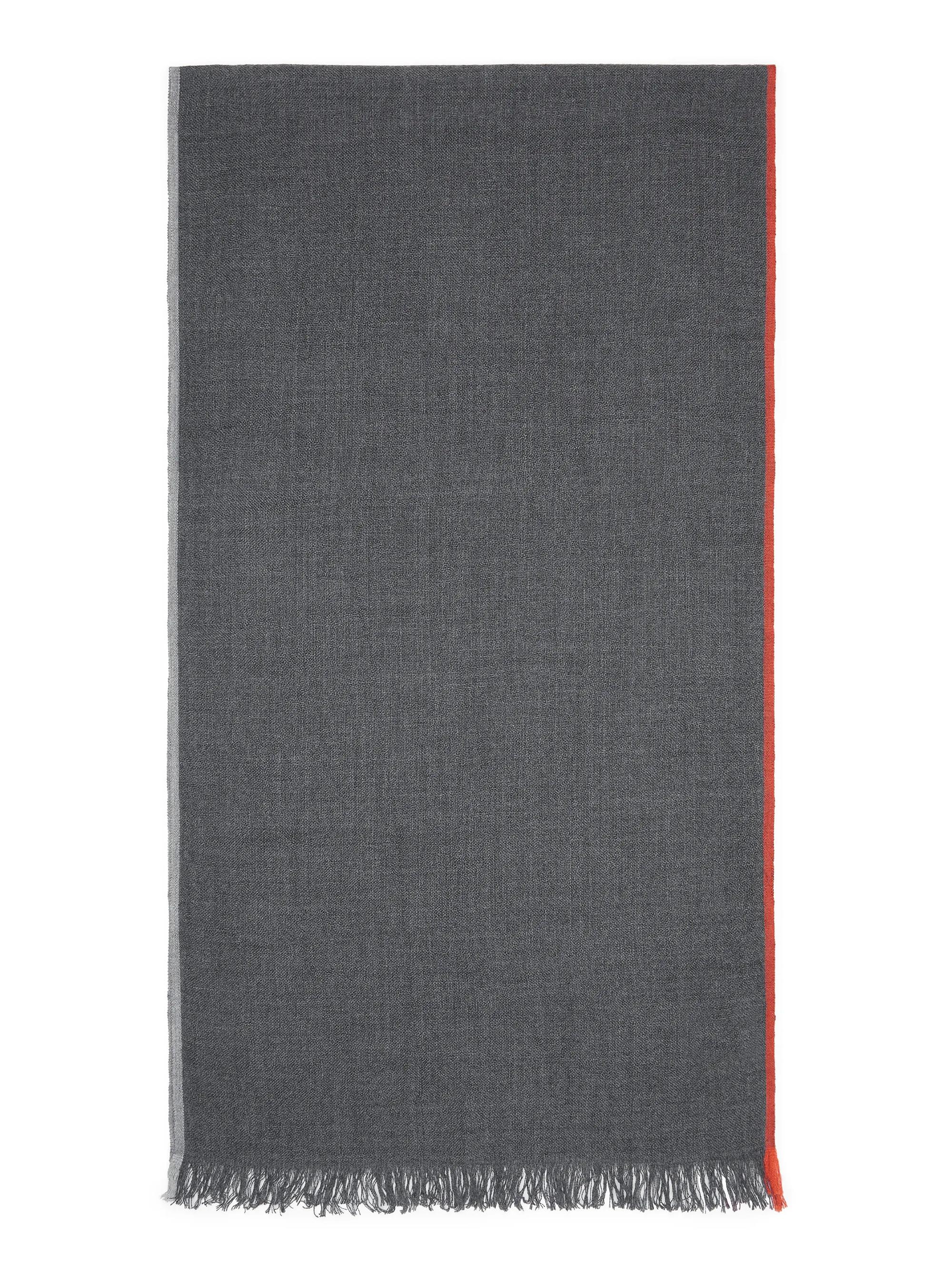 Brunello Cucinelli Men's Cashmere and Cotton Scarf with Selvedge - Lead