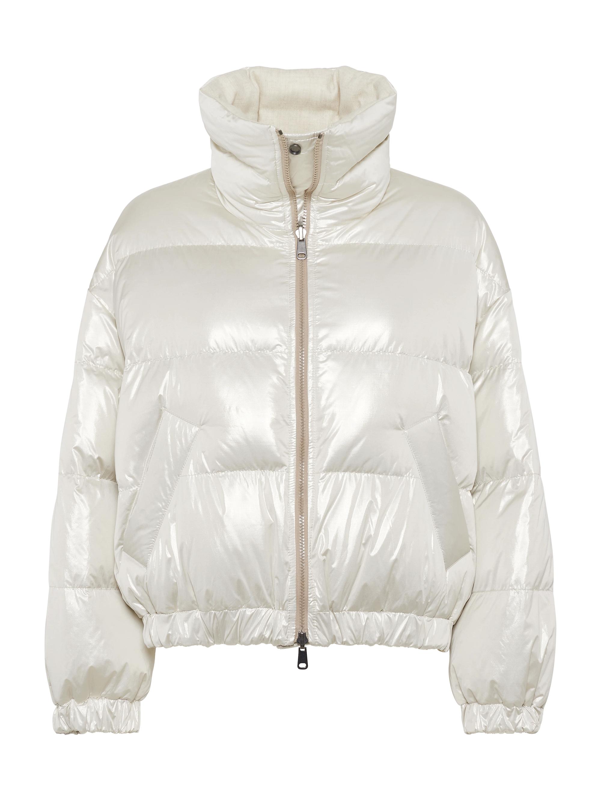 Brunello Cucinelli Women's Sparkling Canvas Down Jacket - Pearl White