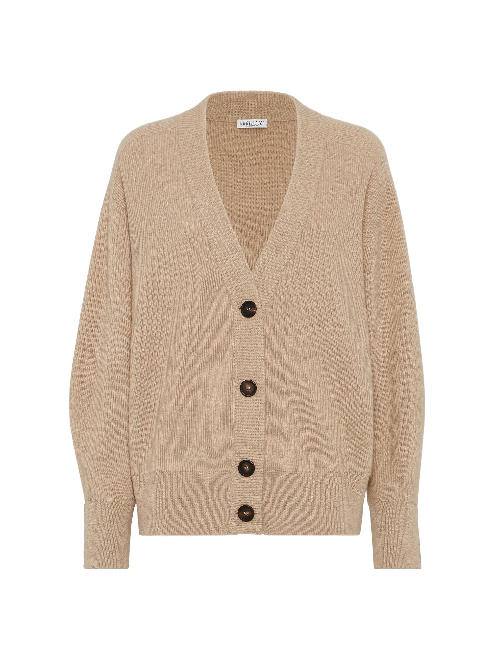 Brunello Cucinelli Women's Cashmere English Rib Cardigan - Camel