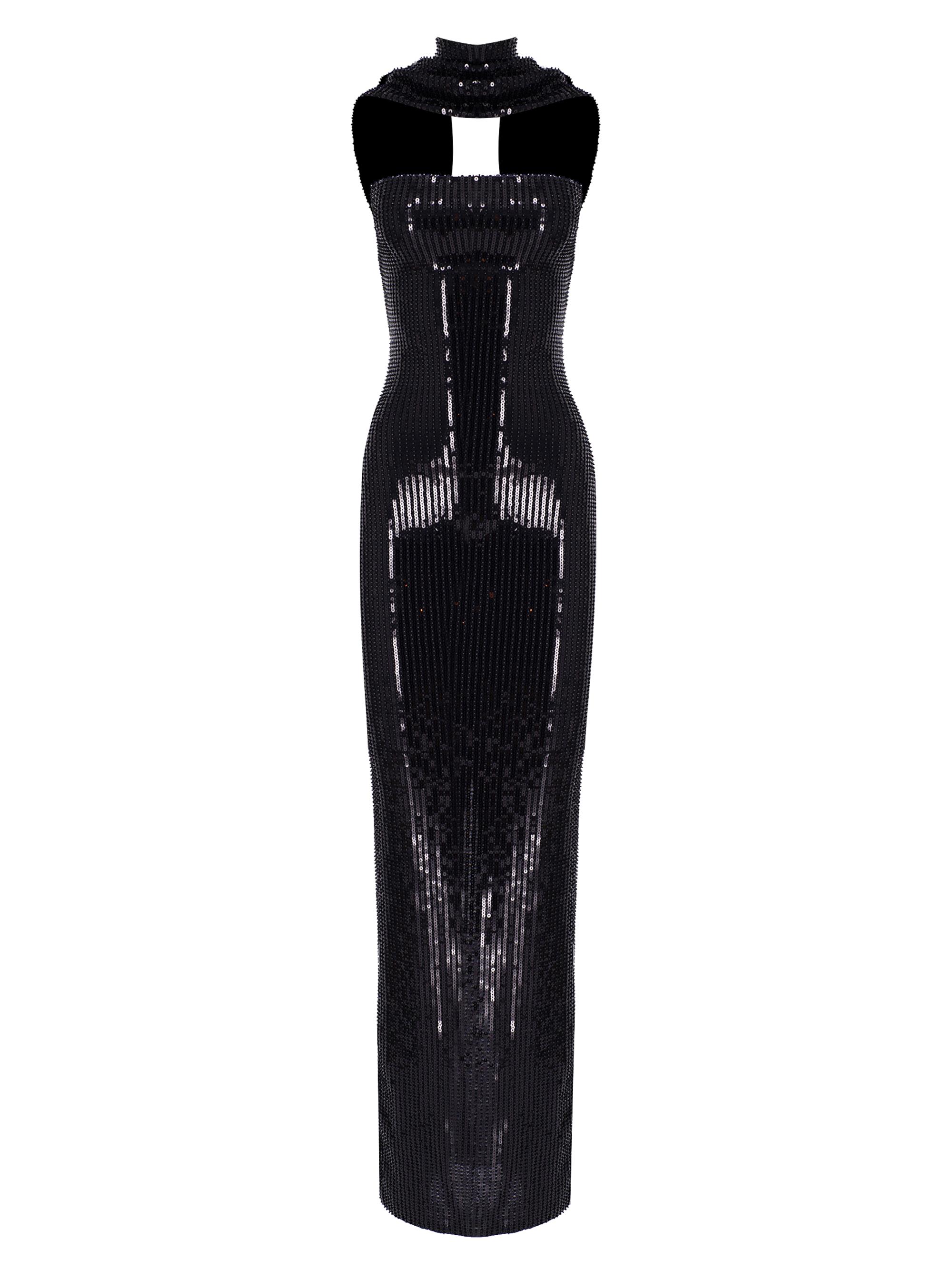 【未使用】ウクライナMariaデザインIraqiイラキドレス The New Arrivals Ilkyaz Ozel Suri Sequined Scarf-Neck Gown | Saks