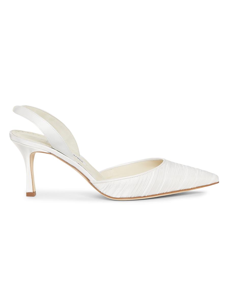 ⭐︎値下げ ★Manolo Blahnik★CAROLYNEキャロリン・スエード Manolo Blahnik Carolyne 70MM Pleated Satin Pumps | Saks