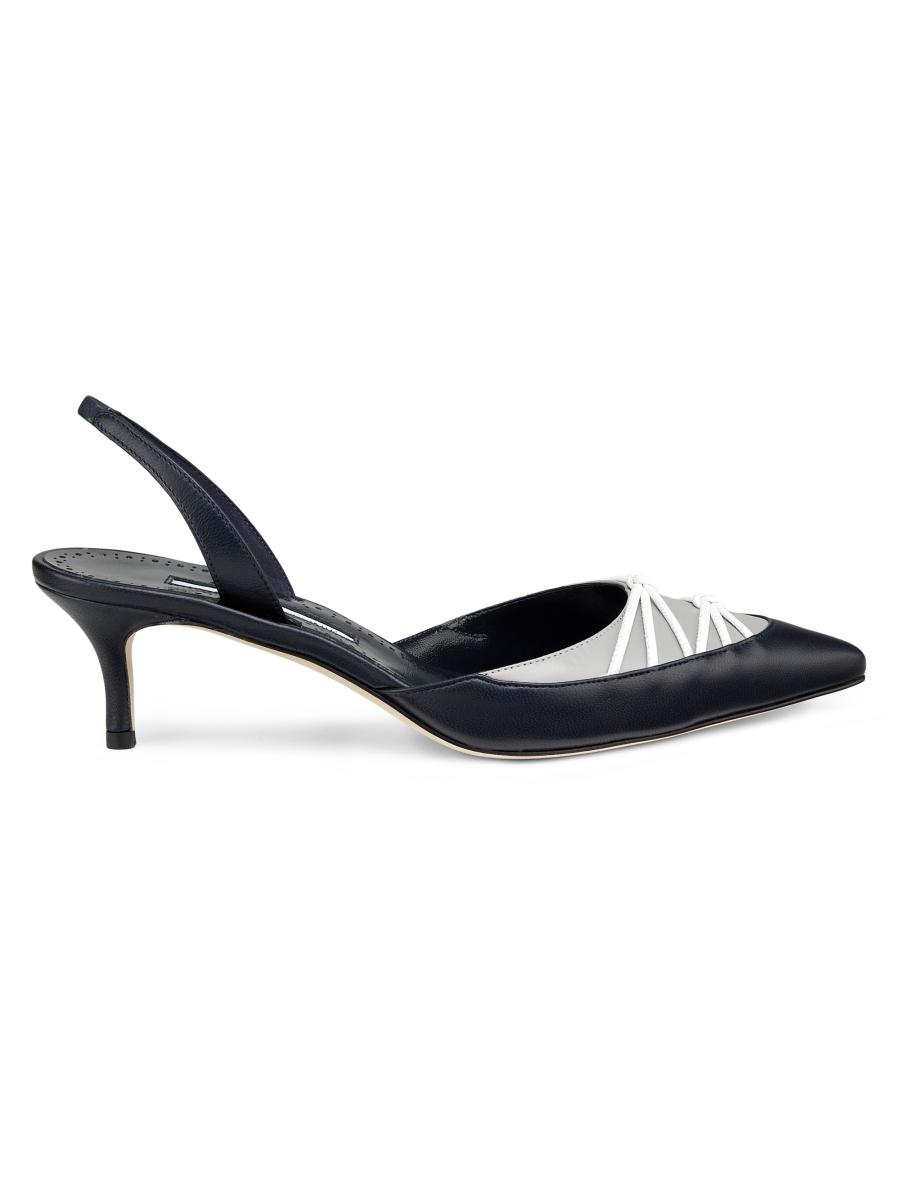 Manolo Blahnik Maretsli 50MM Leather Slingback Pumps | Saks