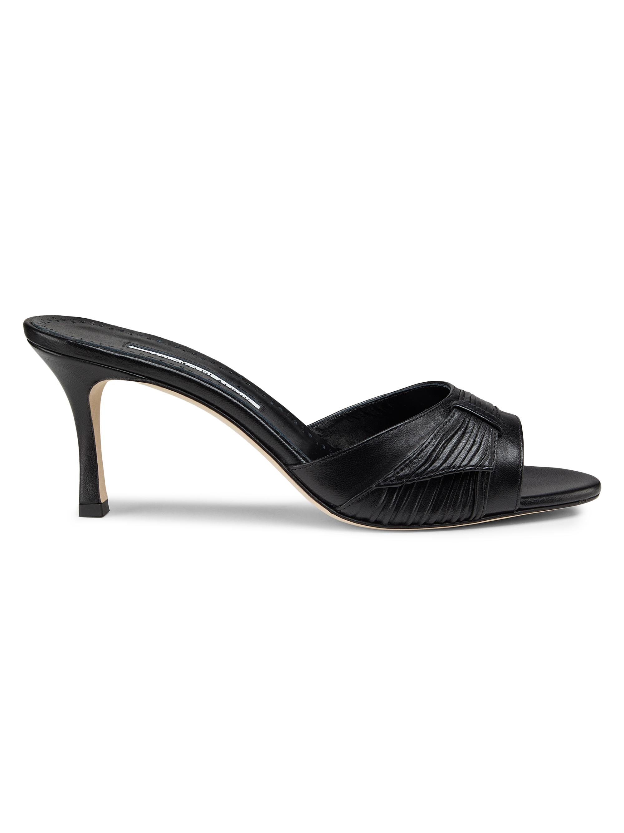 Manolo Blahnik Women's Leather Mules - Black
