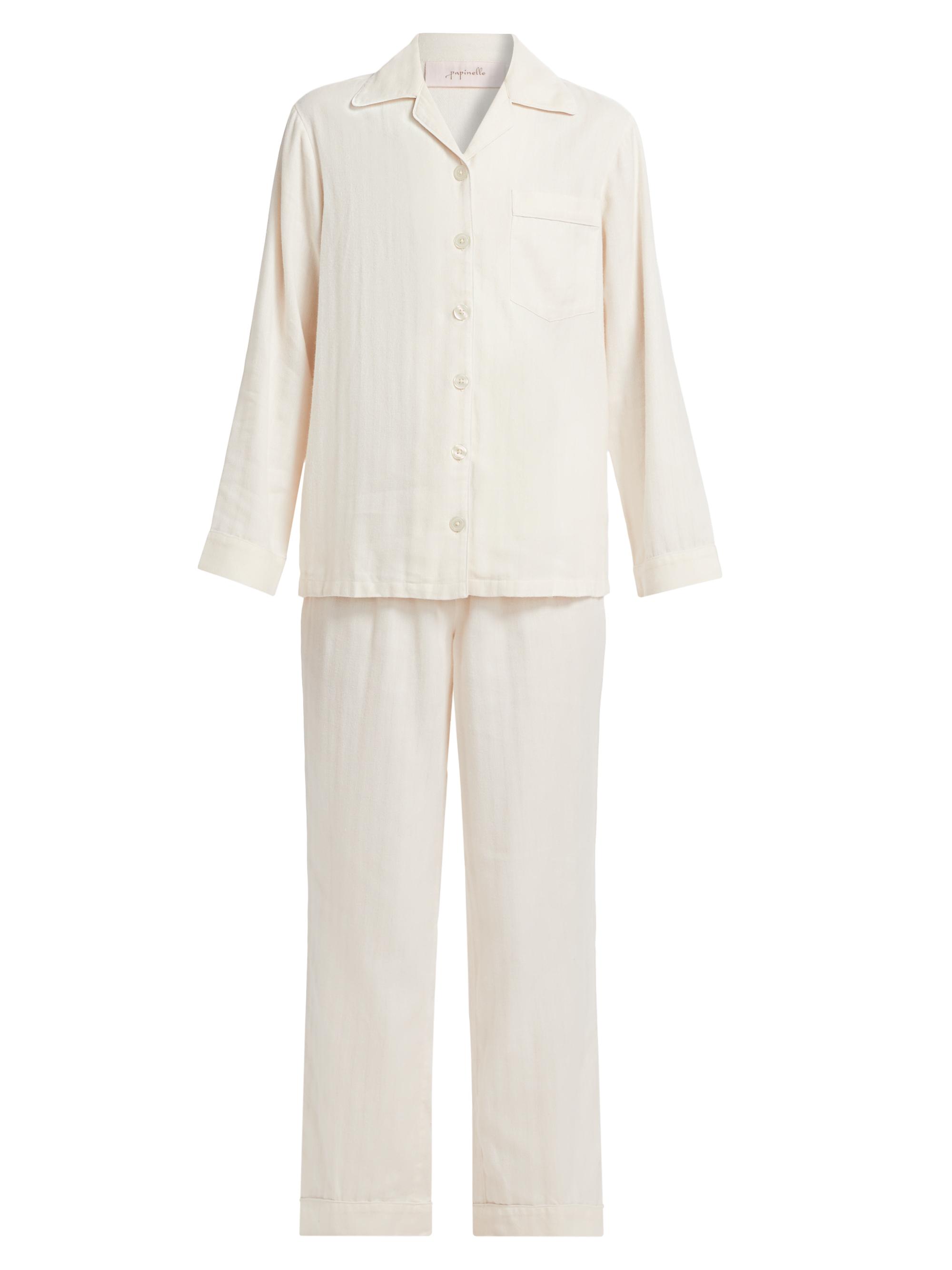Papinelle Women's Super Soft Brushed Herringbone Pajamas - Oatmeal
