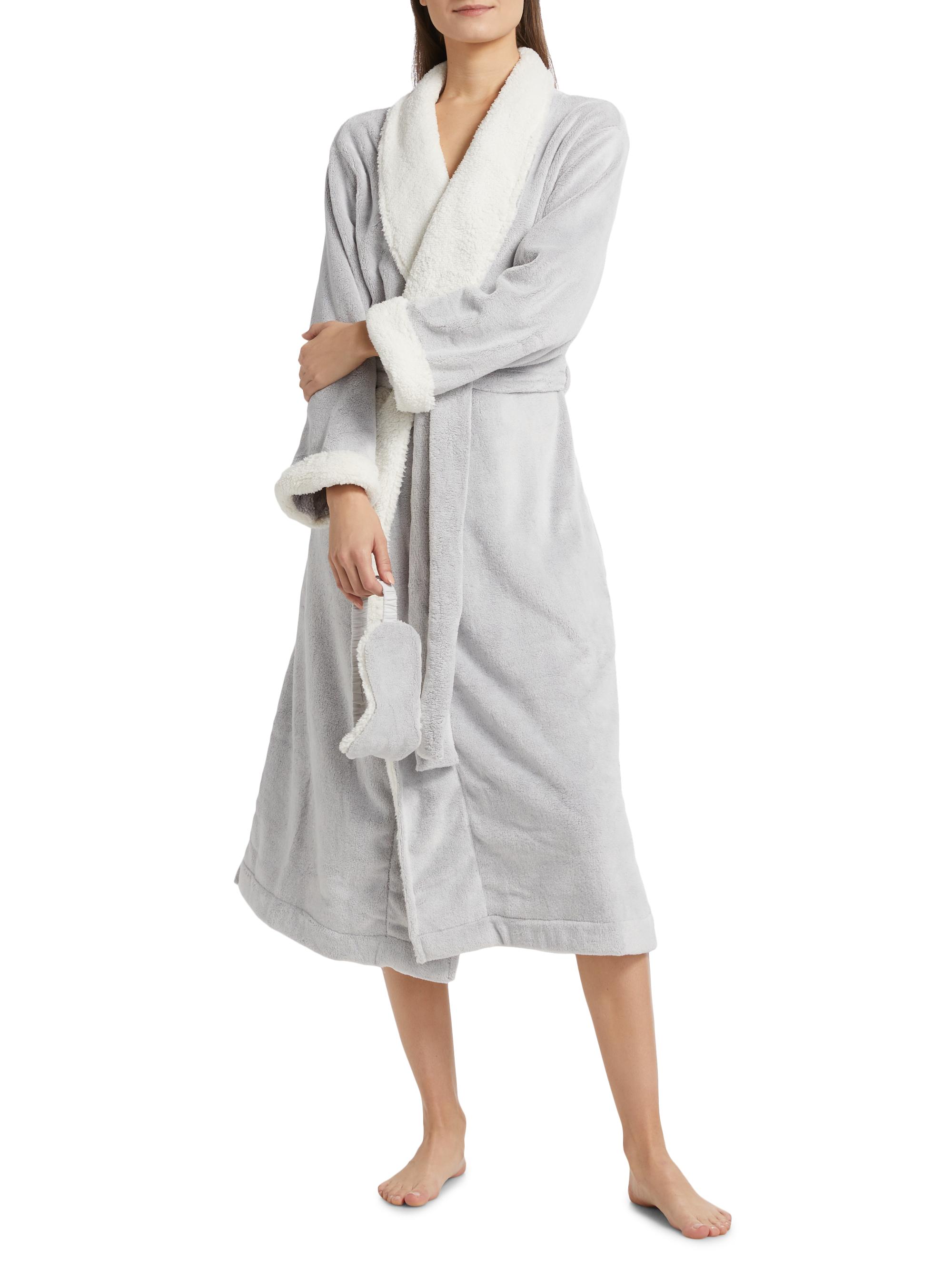 Papinelle Plush Sherpa Robe & Sleep Mask Set | Saks Fifth Avenue