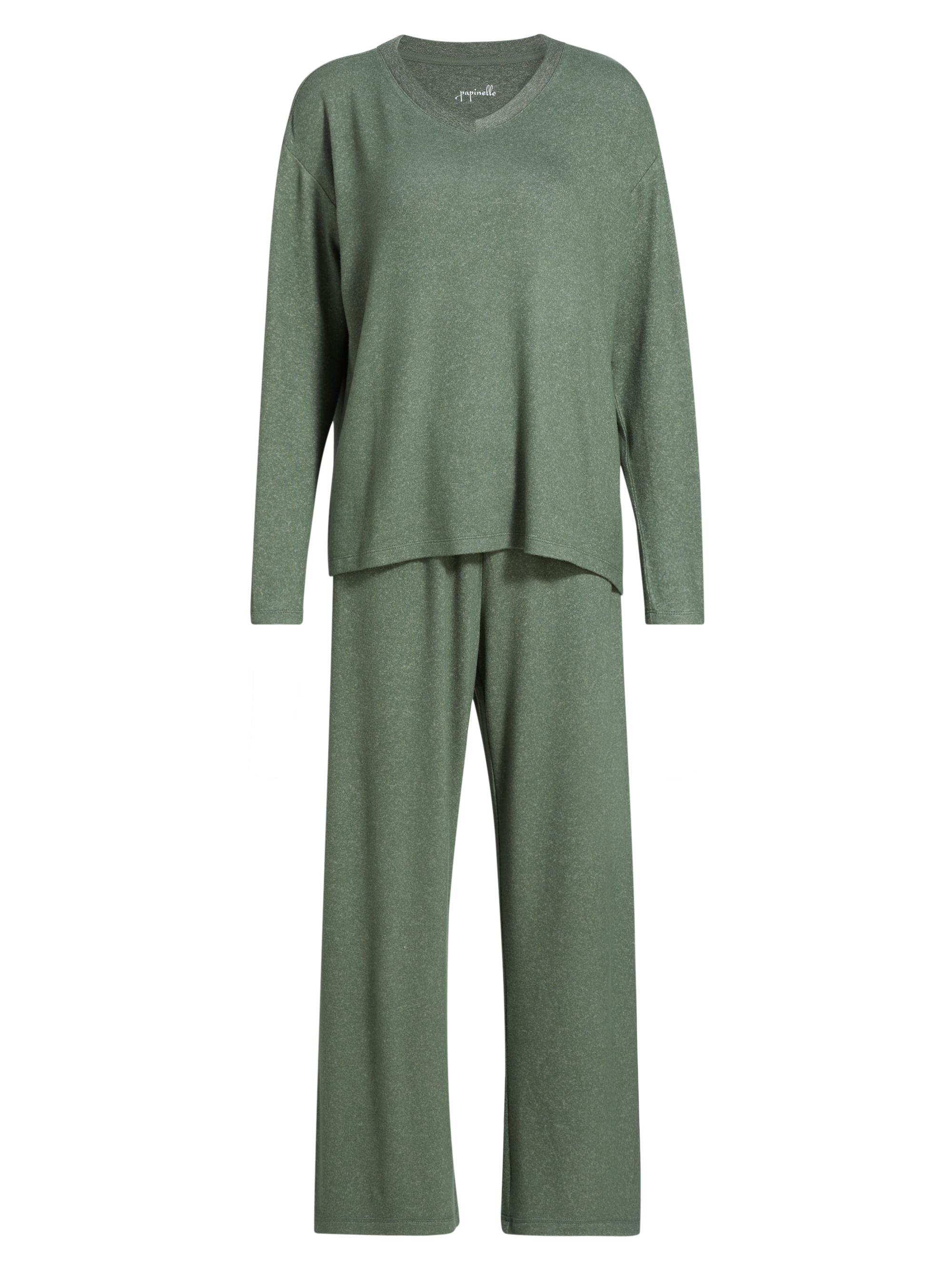 Papinelle Women's Feather Soft V-Neck Lounge Set - Deep Moss