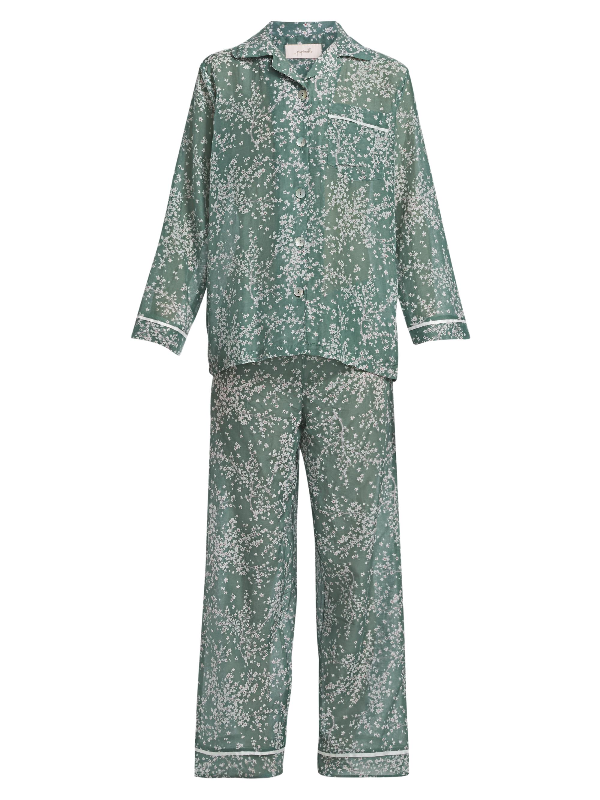 Papinelle Women's Cheri Blossom Full Length Pajamas - Moss