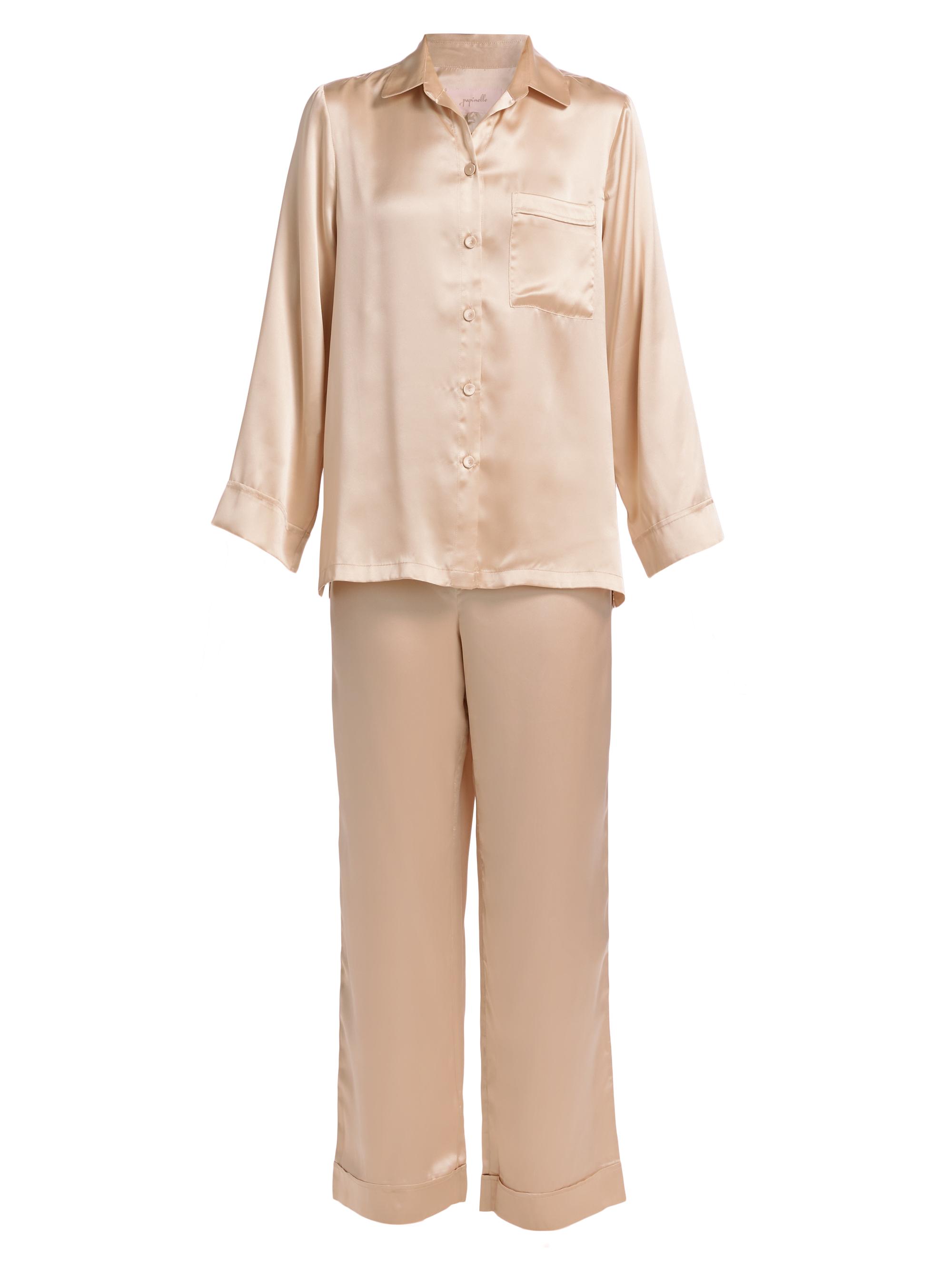 Papinelle Women's Audrey Silk Long-Sleeve Pajama Set - Romance