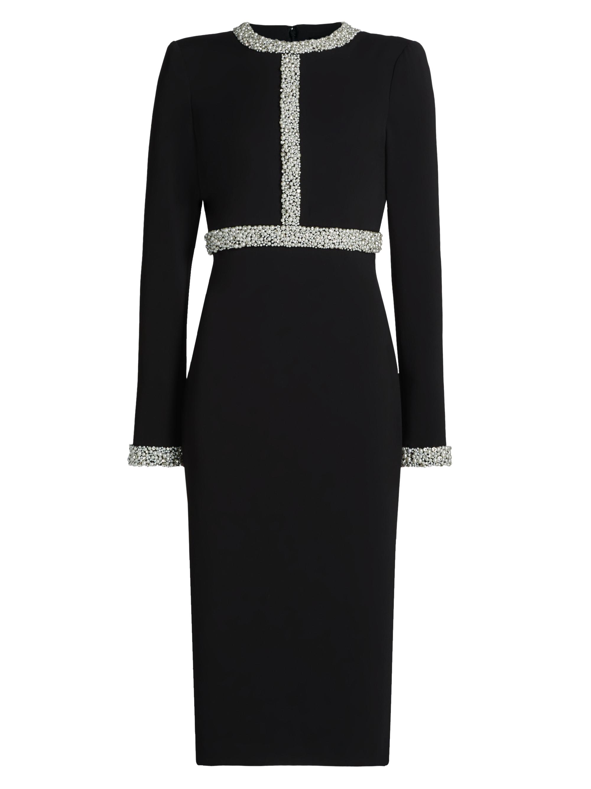 Badgley Mischka Women's Imitation Pearl-Embellished Cocktail Dress - Black