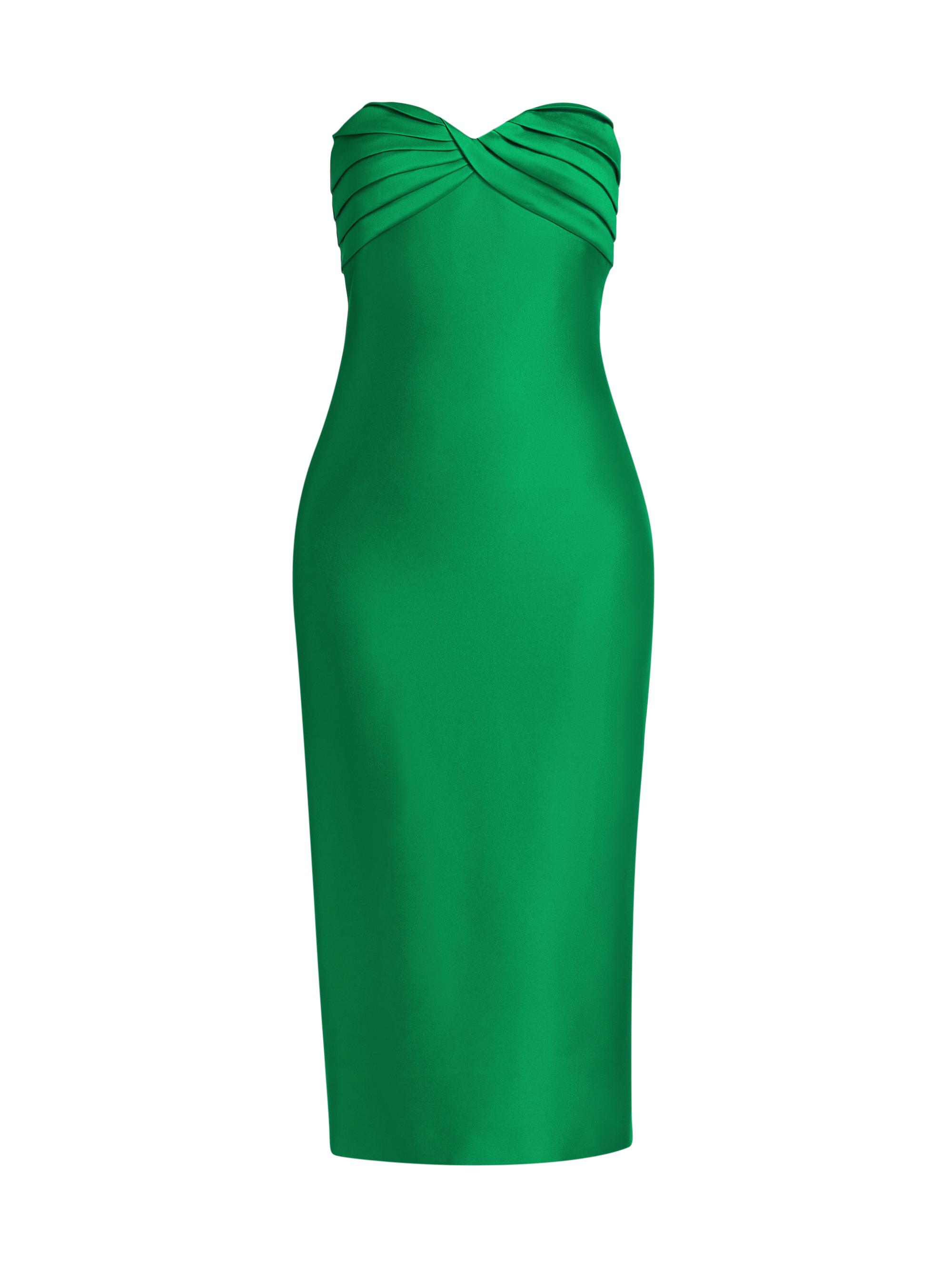 Badgley Mischka Women's Strapless Pleated Cocktail Dress - Emerald