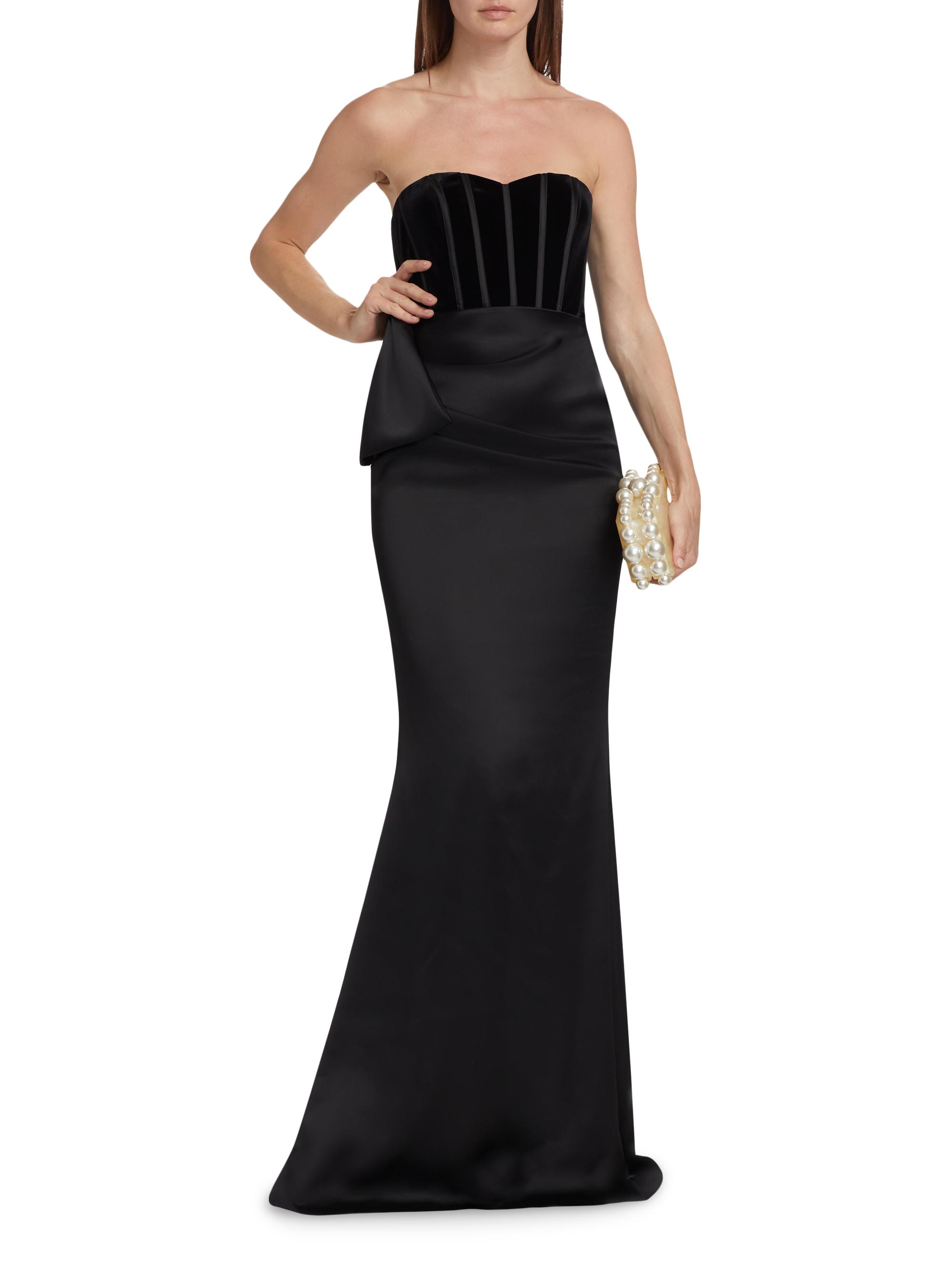 badgley mischka black peplum dress Badgley Mischka Bow-detail Peplum Mini Dress