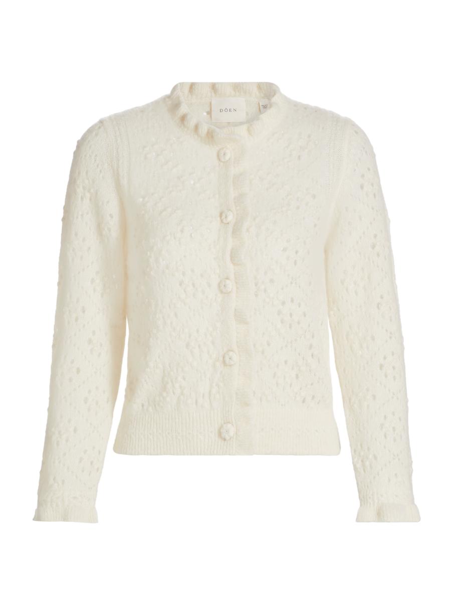 DÔEN Claudie Alpaca-Blend Crewneck Cardigan | Saks Fifth Avenue