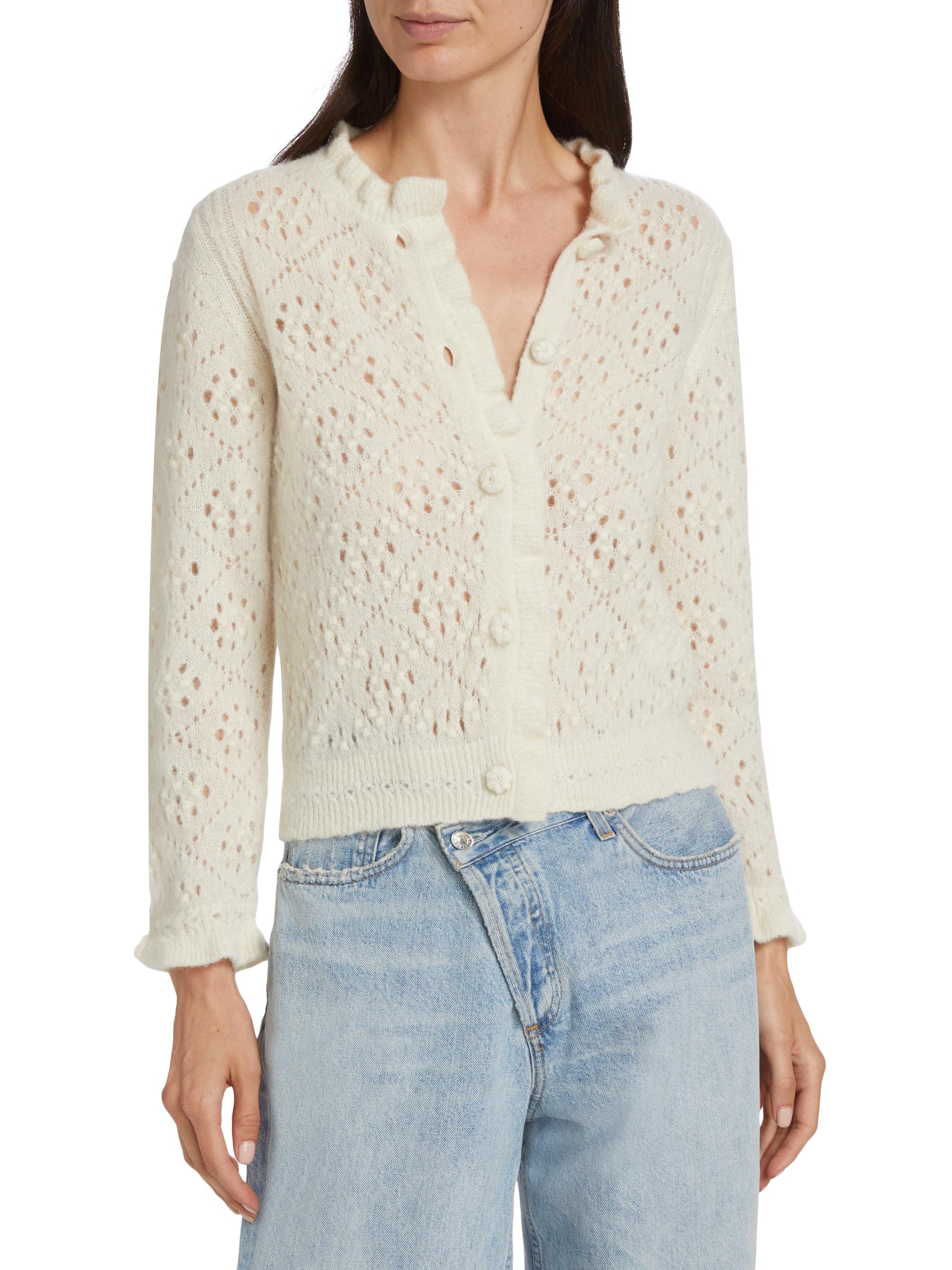 DÔEN Claudie Alpaca-Blend Crewneck Cardigan | Saks Fifth Avenue