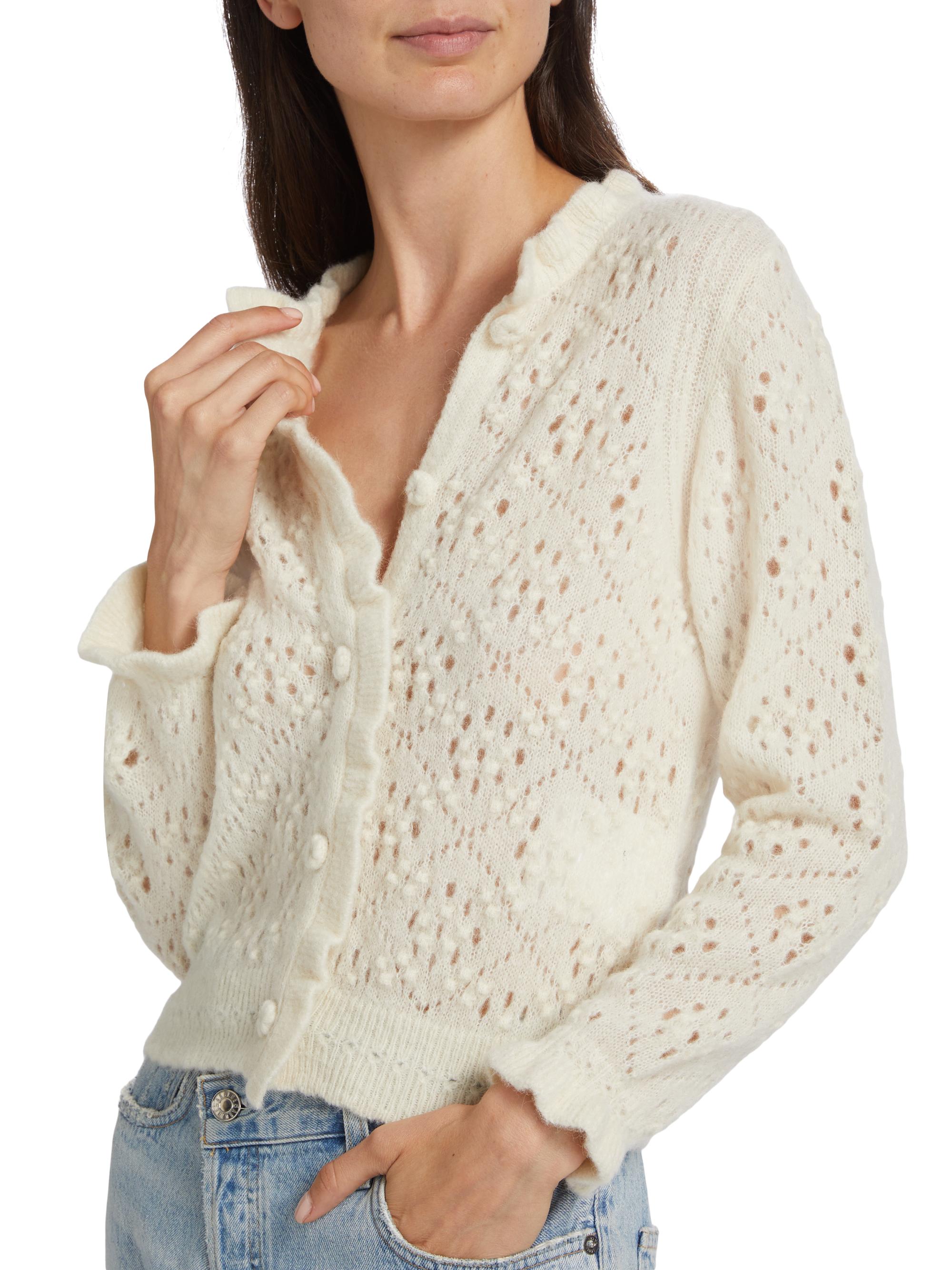 DÔEN Claudie Alpaca-Blend Crewneck Cardigan | Saks Fifth Avenue