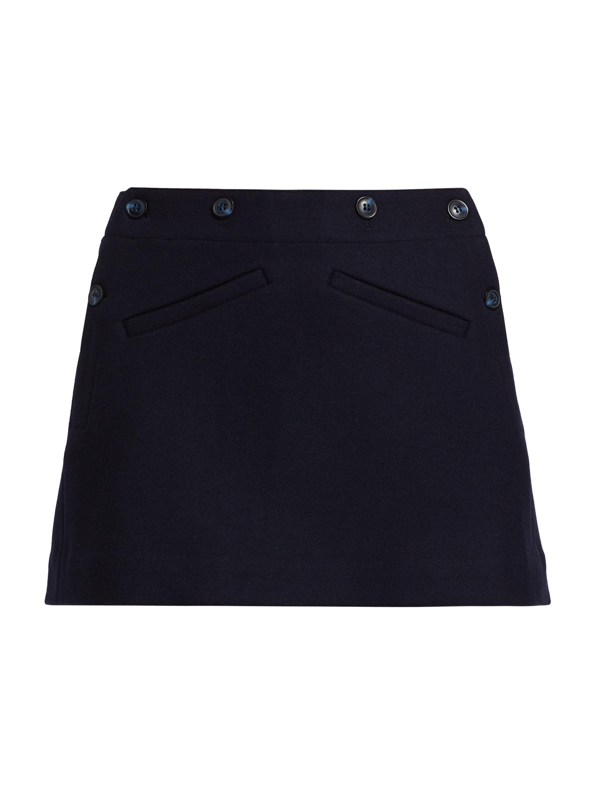 DÔEN Women's Raina Wool-Blend Miniskirt - Deep Navy