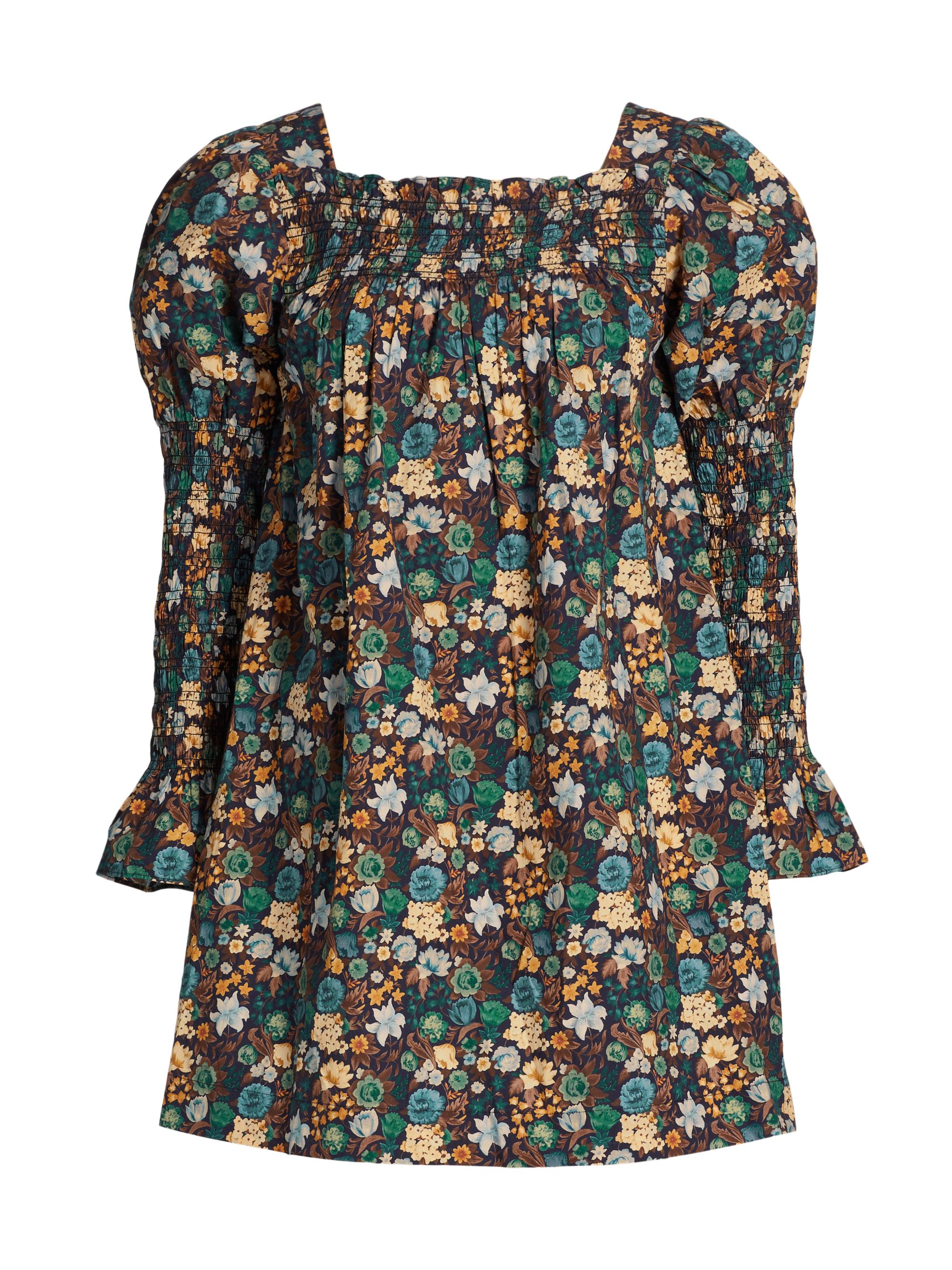 DÔEN Women's Sabia Floral Cotton Minidress - Bleu Arbor Floral