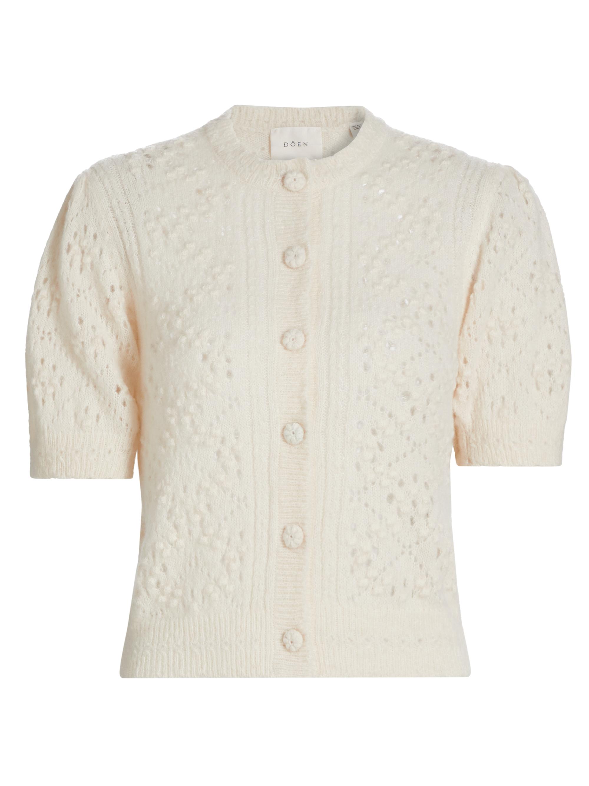 DÔEN Claudie Alpaca-Blend Crewneck Cardigan | Saks Fifth Avenue